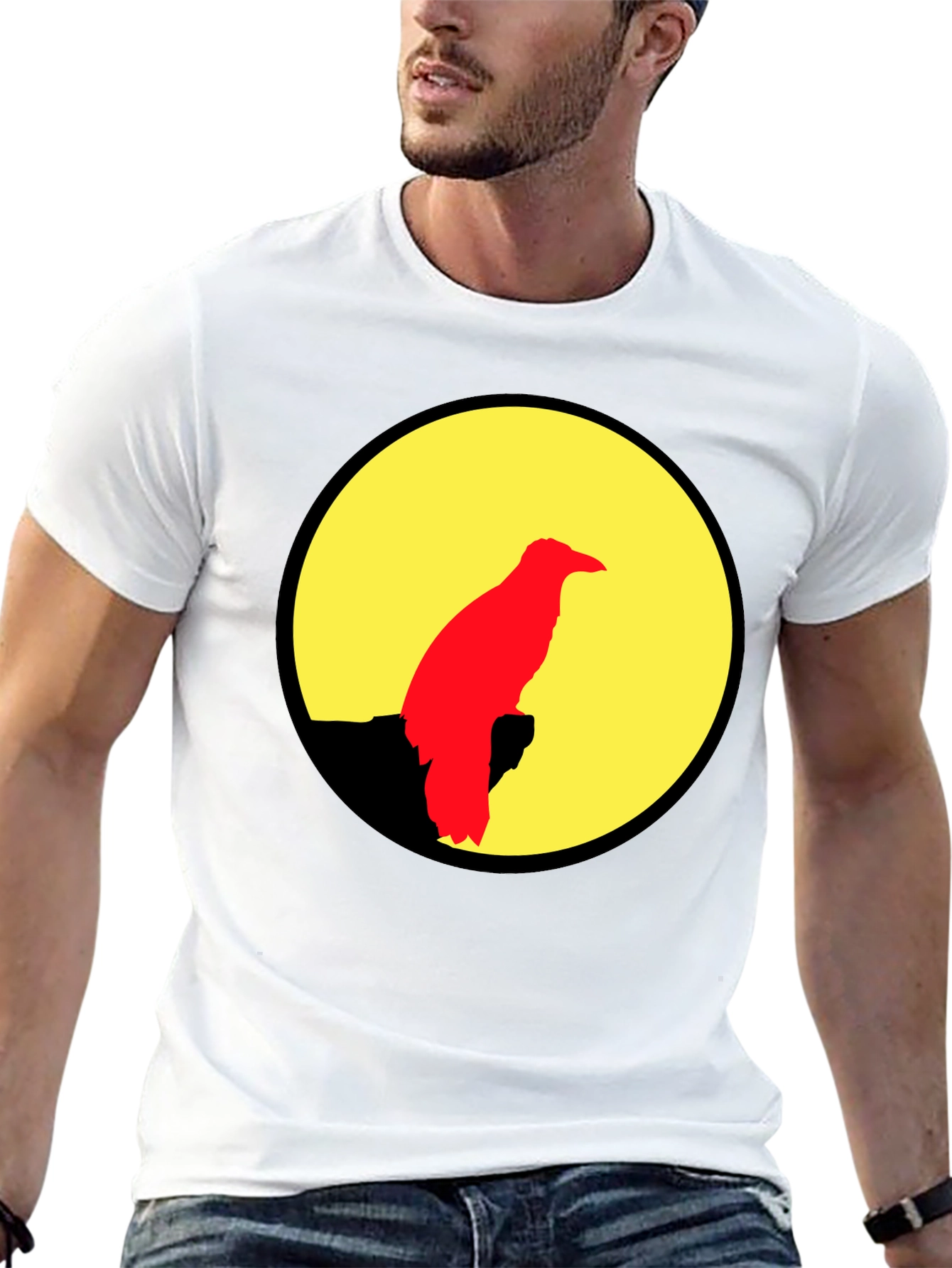 Black Raven Silhouette Graphic Tee - Black view 13