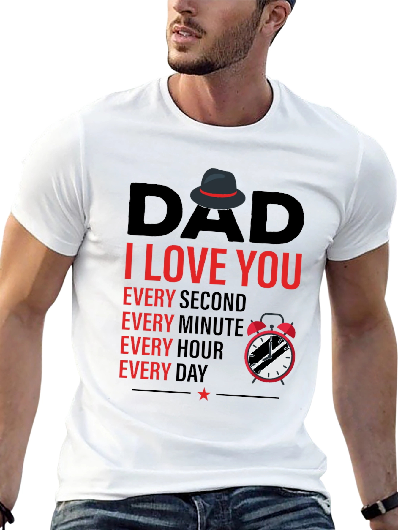 Black Dad I Love You Black T-Shirt view 13