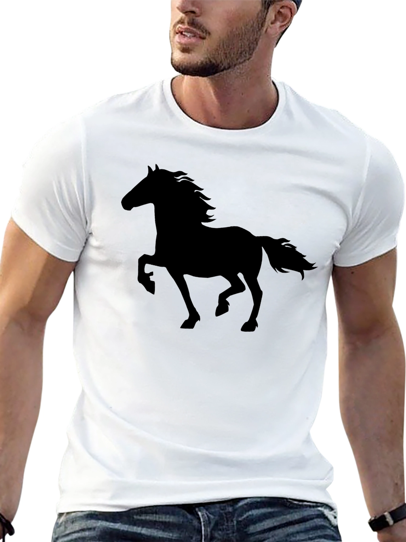 Black Horse Silhouette Graphic T-Shirt view 13