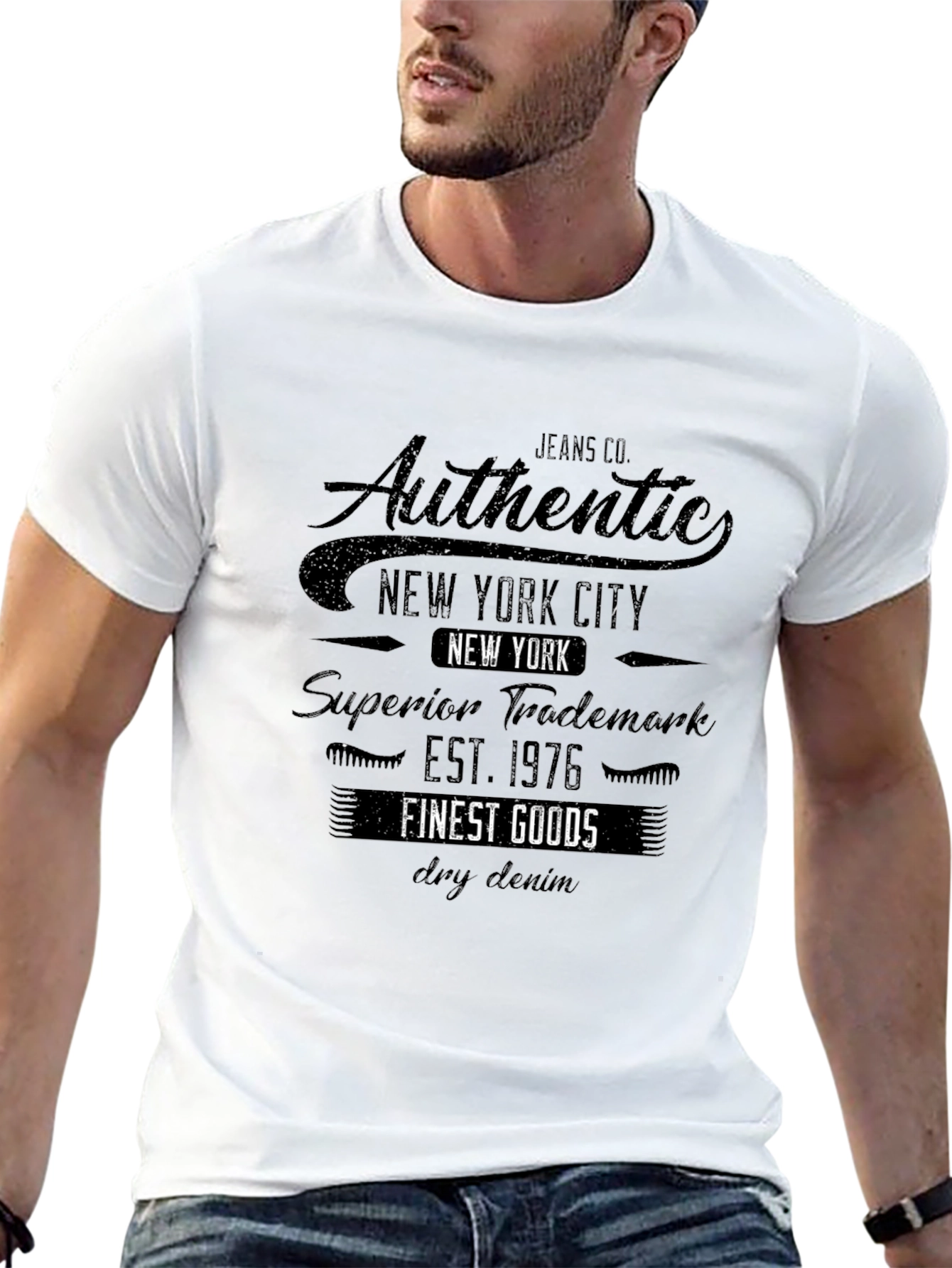 Black Men's Authentic New York City Graphic T-Shirt view 13