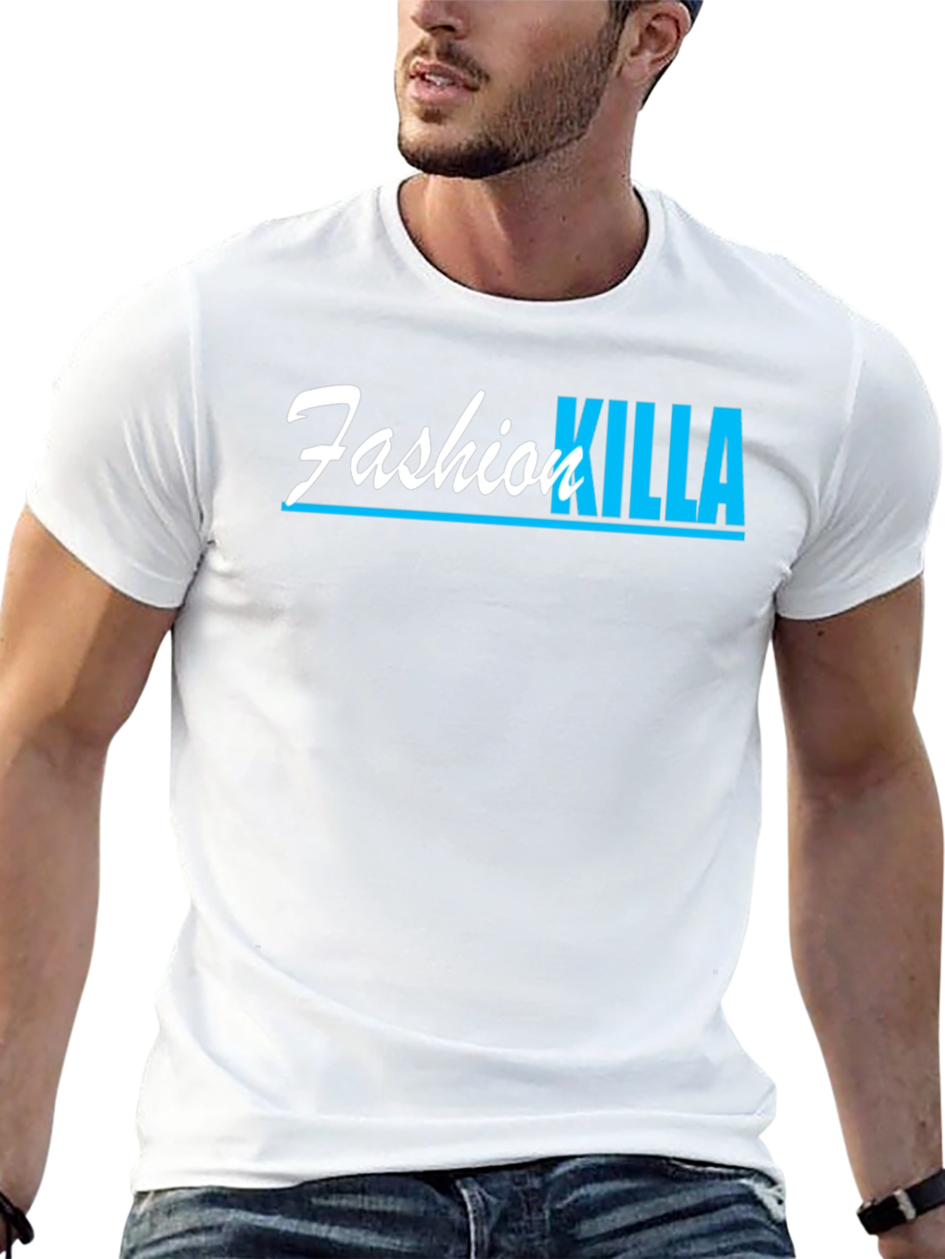 Black Fashion Killa Graphic Tee - Black Cotton T-Shirt view 13