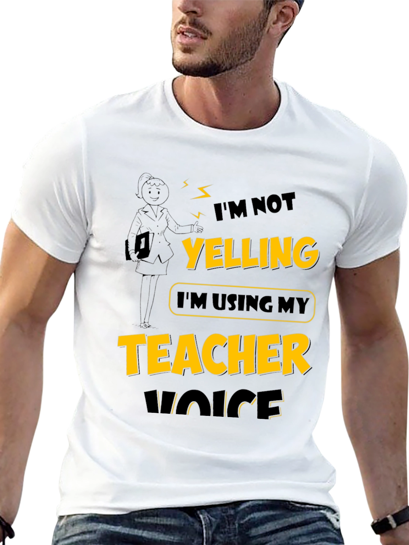 Black Teacher Voice T-Shirt: Funny Novelty Tee view 13