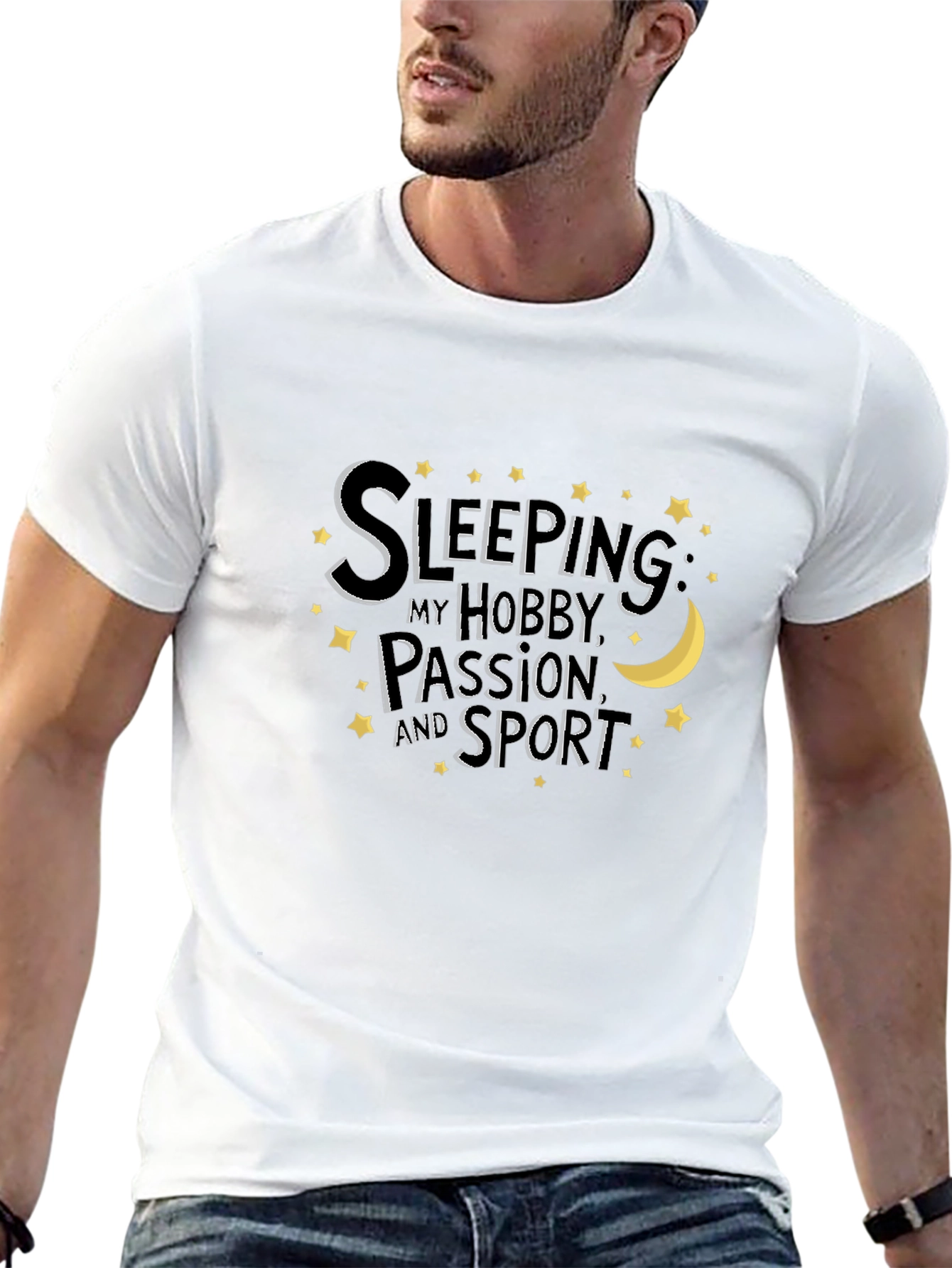 Black Sleeping Hobby Passion Sport Tee view 13