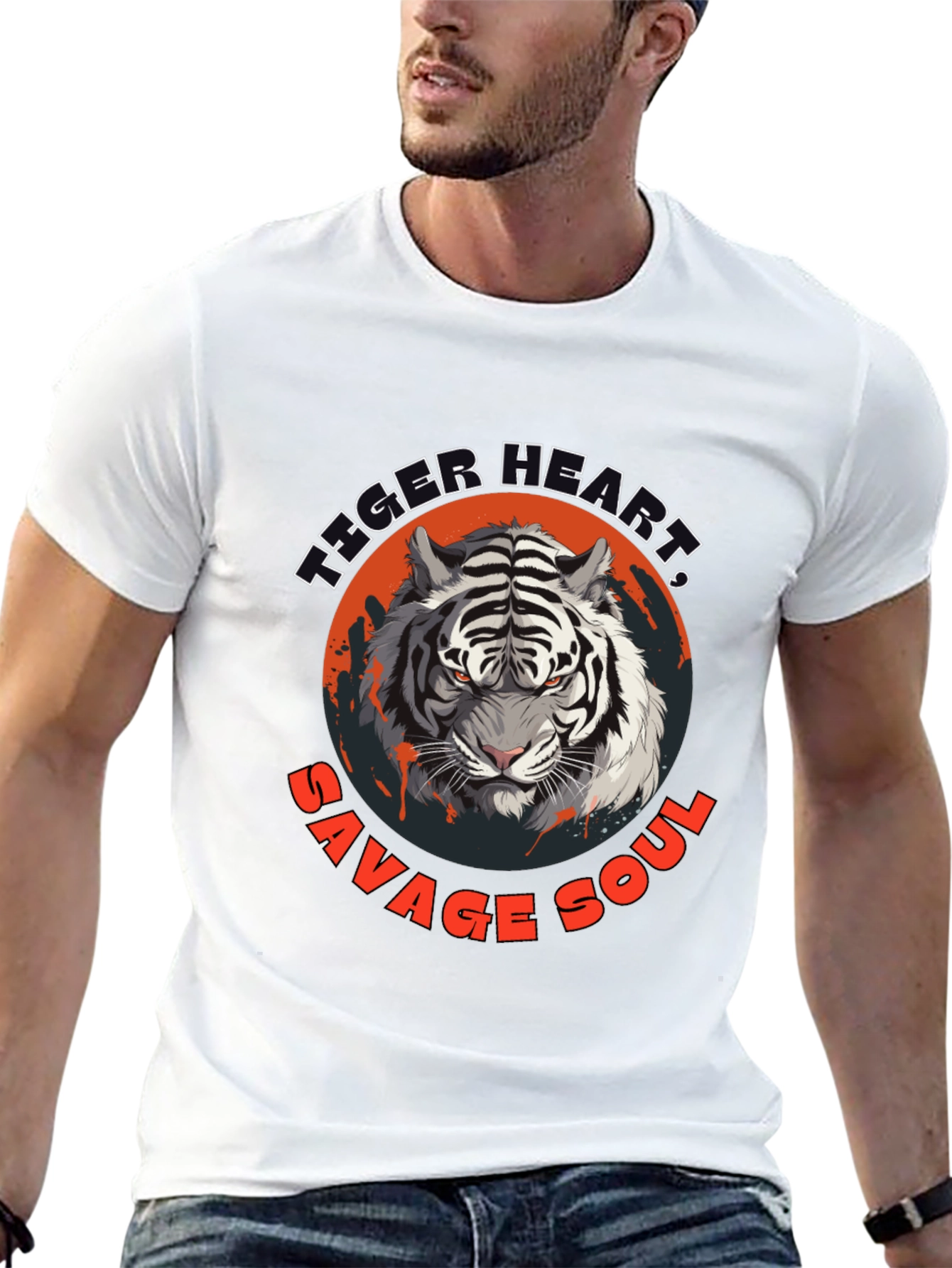Black Tiger Heart Savage Soul Graphic Tee view 13