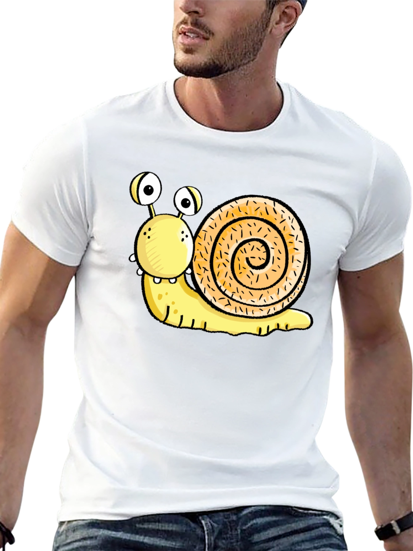 Black Funny Snail Graphic Black T-Shirt view 13