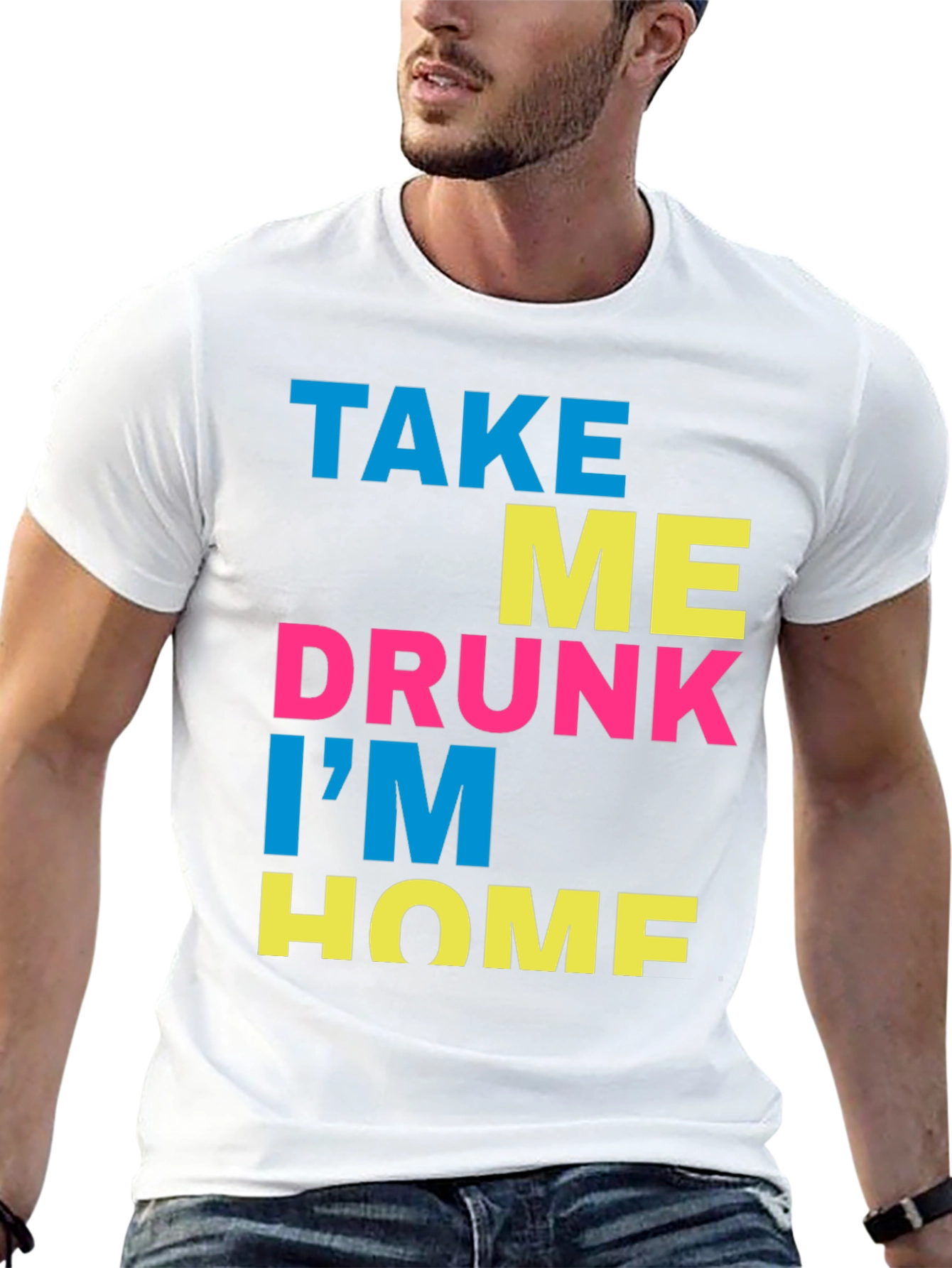 Black Take Me Drunk I'm Home T-Shirt - Funny Party Tee view 13