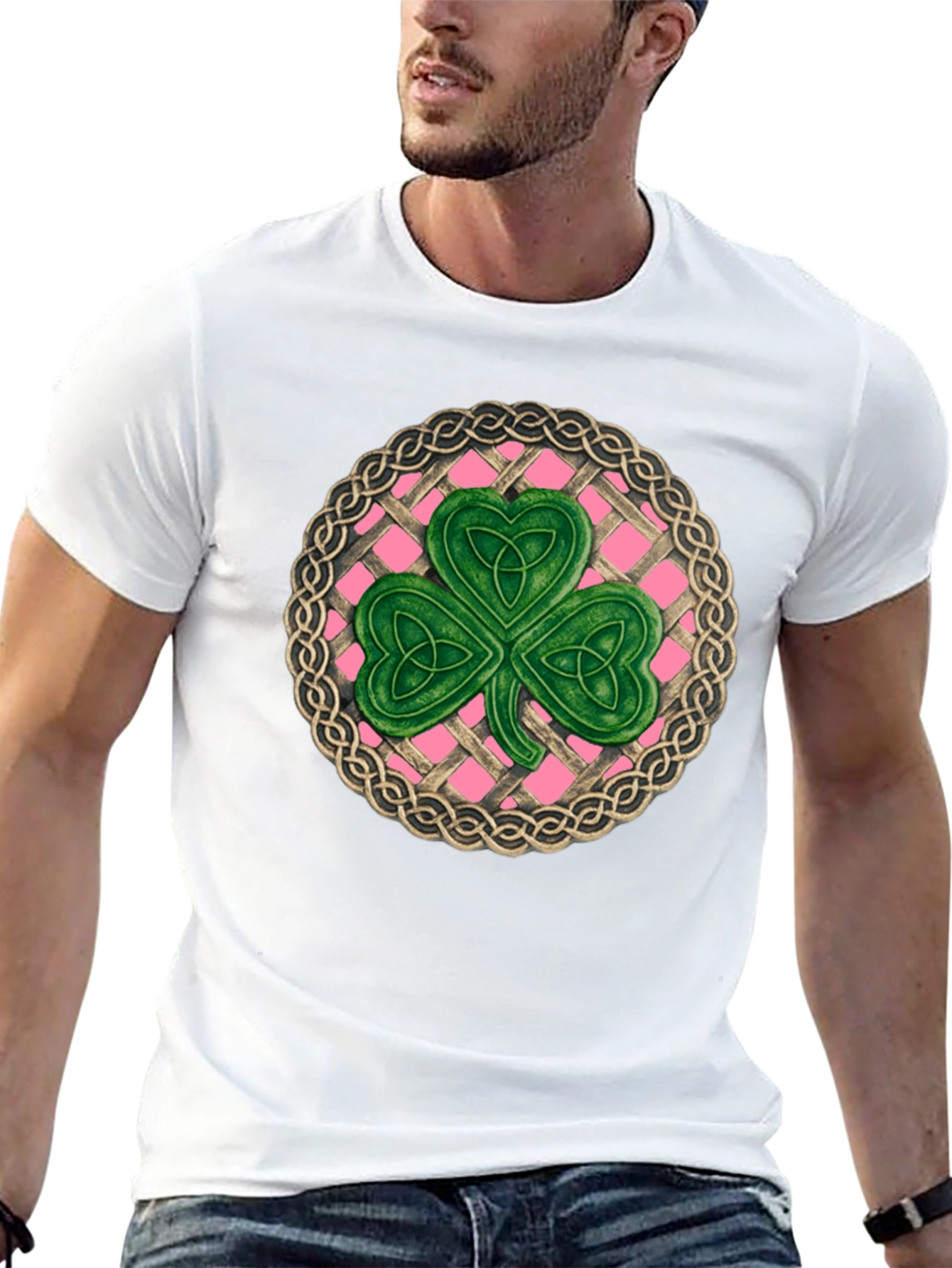 Black Celtic Knot Shamrock T-Shirt - St. Patrick's Day view 13