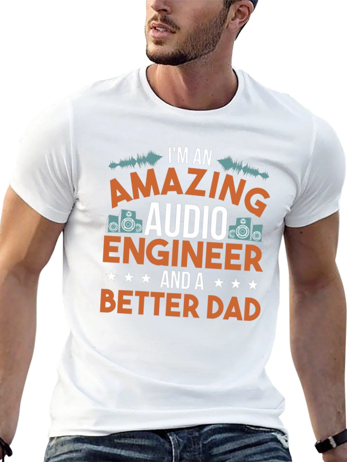 Black Amazing Audio Engineer Dad T-Shirt view 13