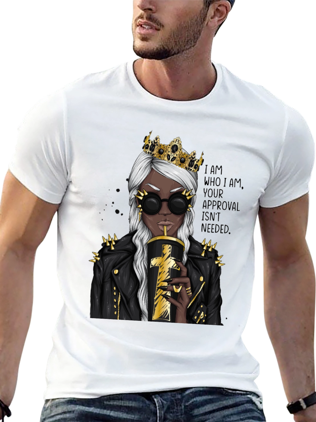 Black Queen Attitude Graphic T-Shirt - Black view 13