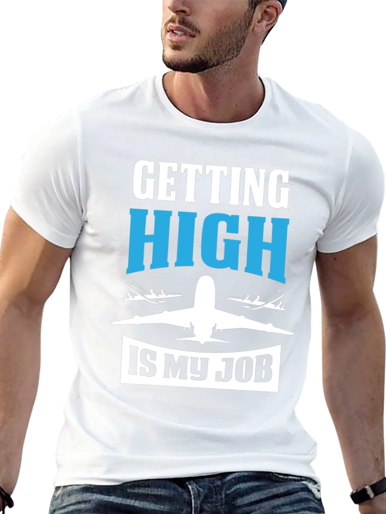 Pilot Humor Graphic Tee - "Getting High Is My Job" T-Shirt - 13