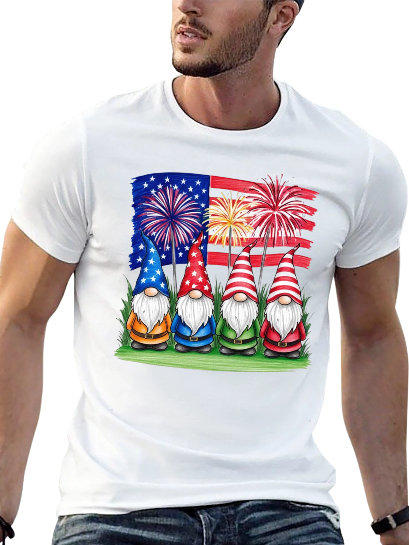 Black Patriotic Gnomes T-Shirt - USA Pride! view 13