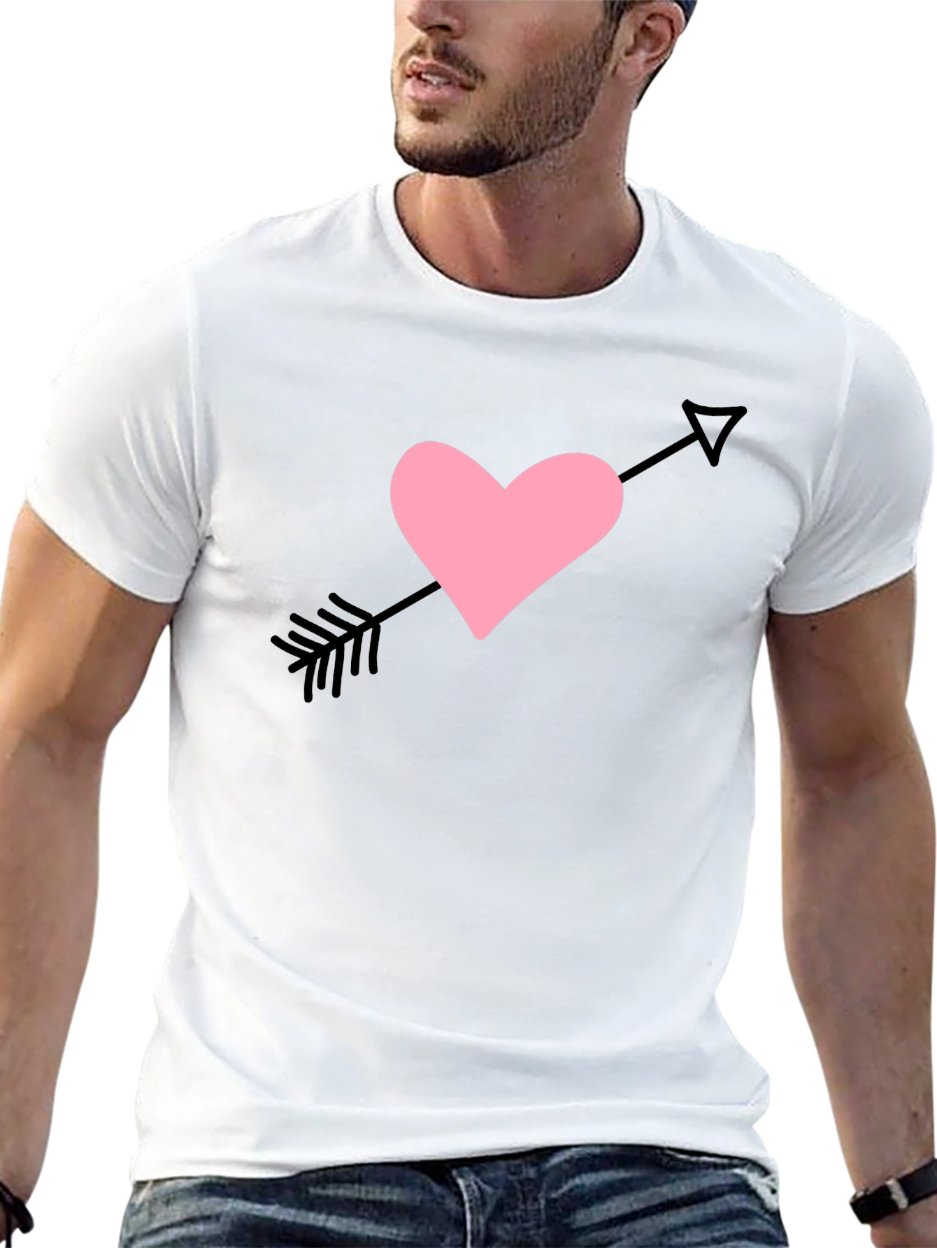 Black Heart Arrow Graphic Tee - Men's Black T-Shirt view 13