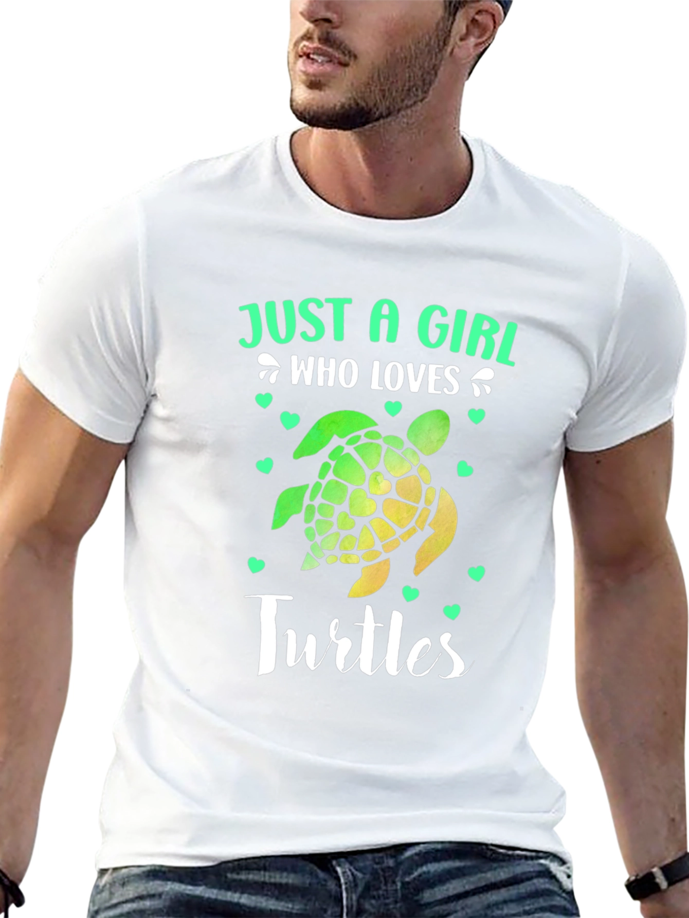 Black Just A Girl Who Loves Turtles T-Shirt view 13