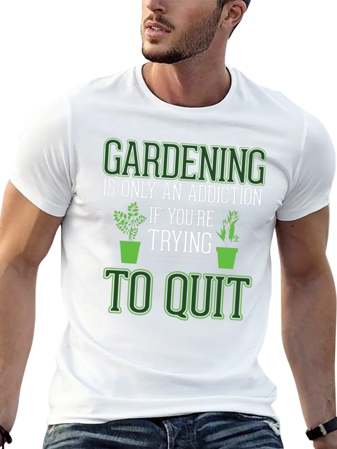 Black Gardening Addiction T-Shirt view 13
