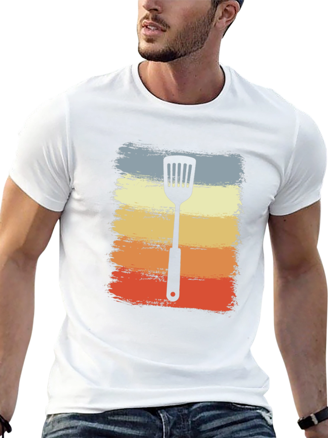 Black Retro Spatula Grill Master T-Shirt view 13
