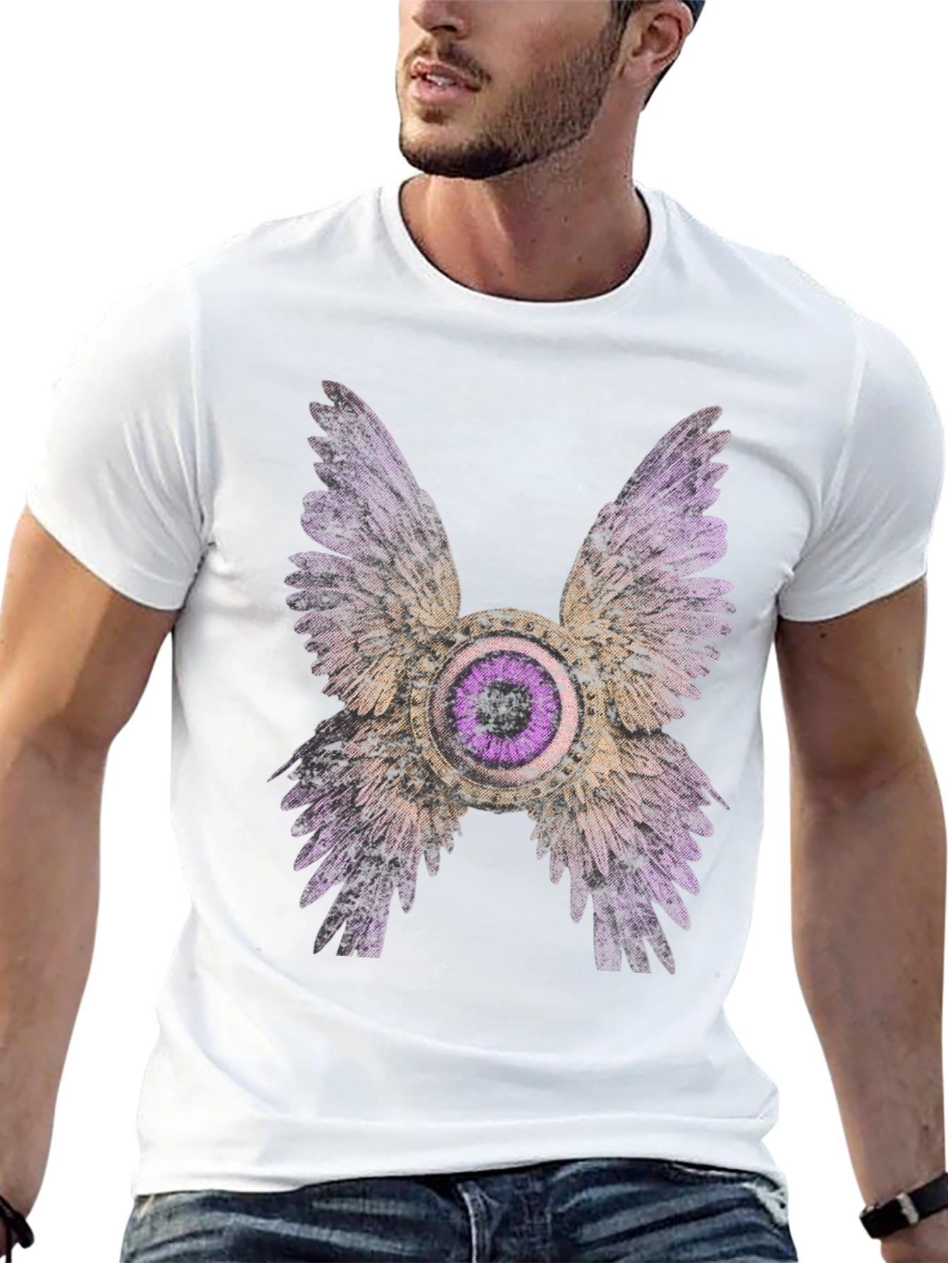 Black Winged Eye Graphic Tee - Bold Statement Shirt view 13