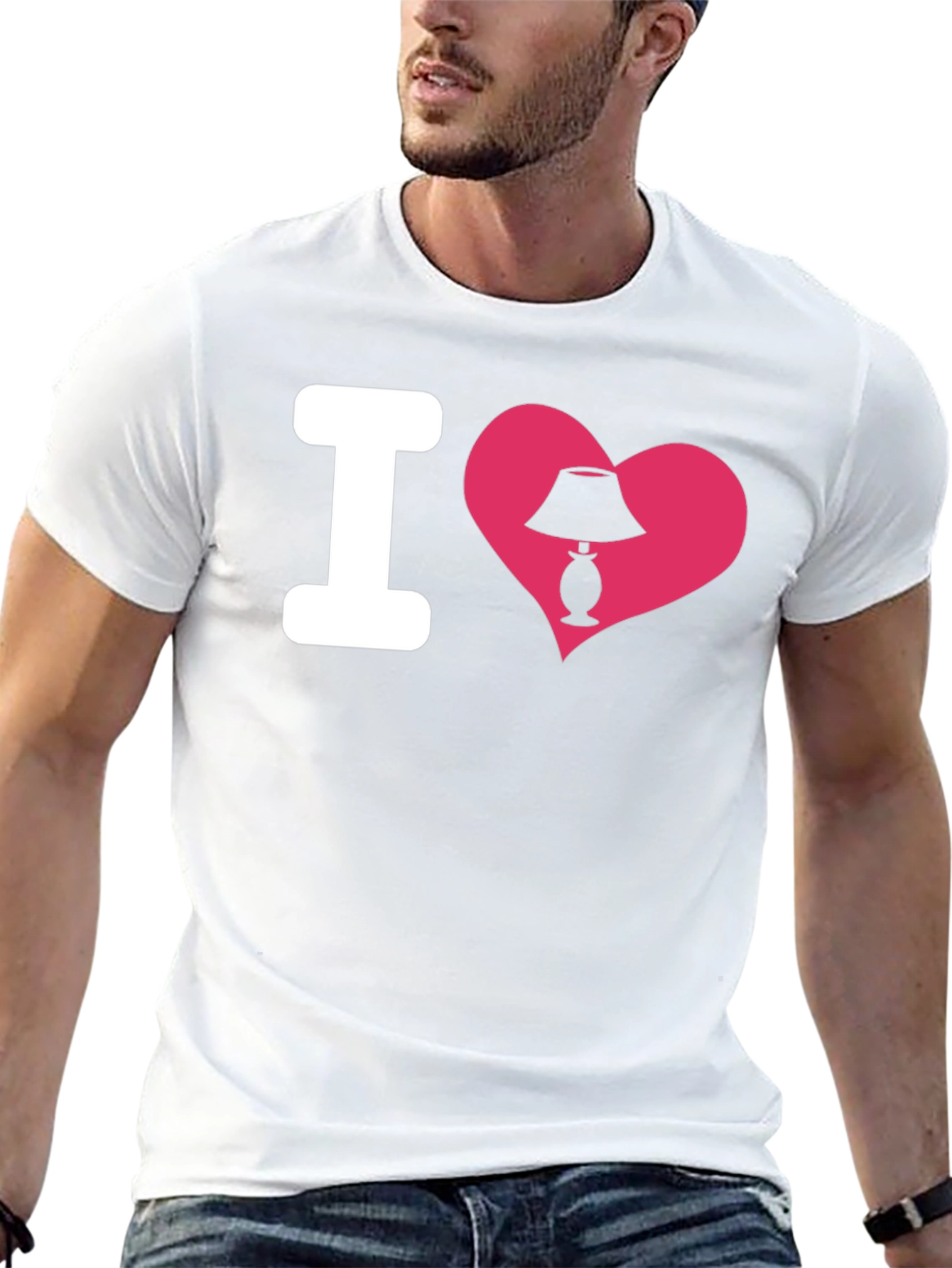 Black I Heart Lamp T-Shirt - Novelty Graphic Tee view 13