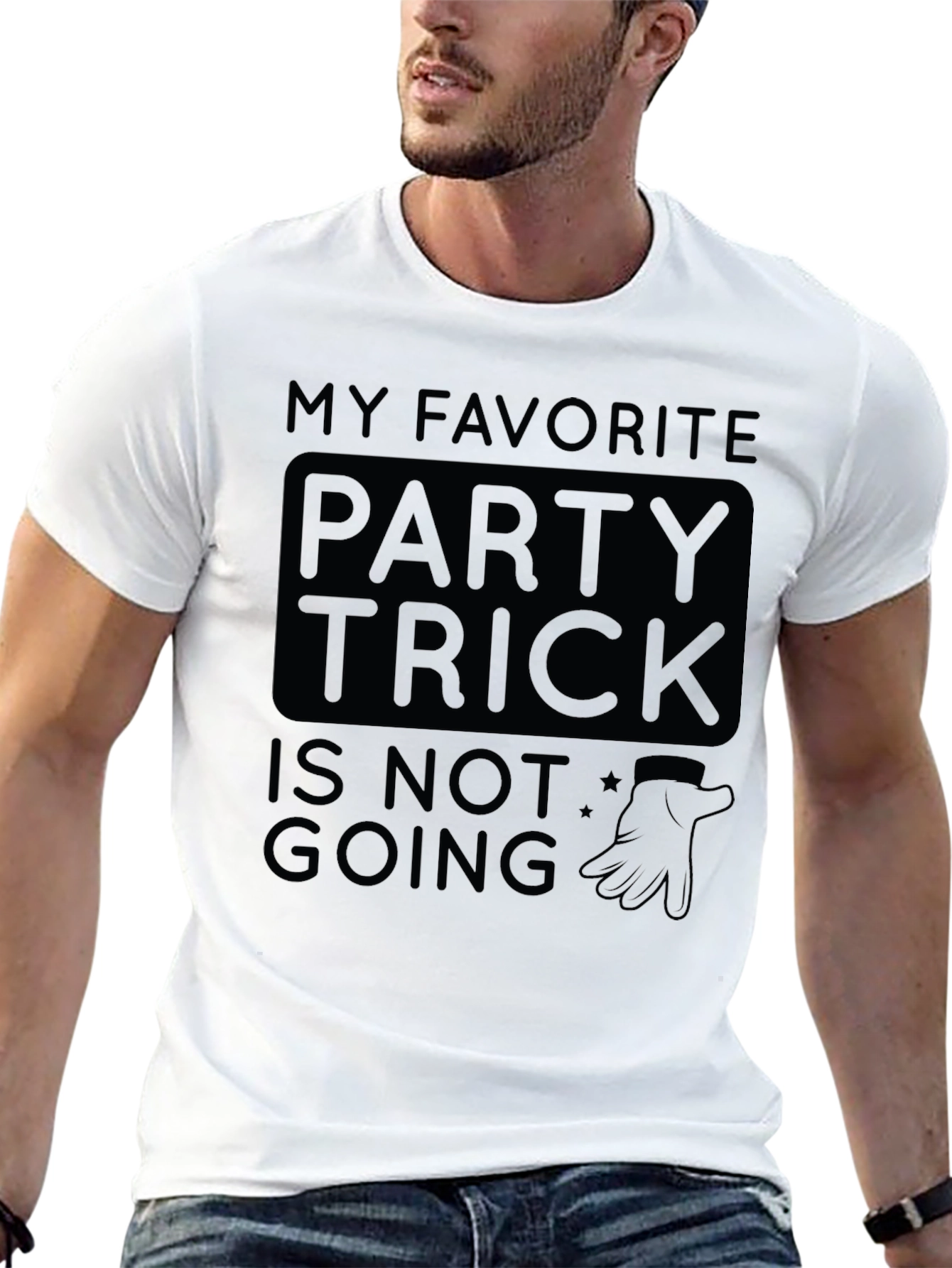 Black My Favorite Party Trick T-Shirt - Introvert Humor view 13