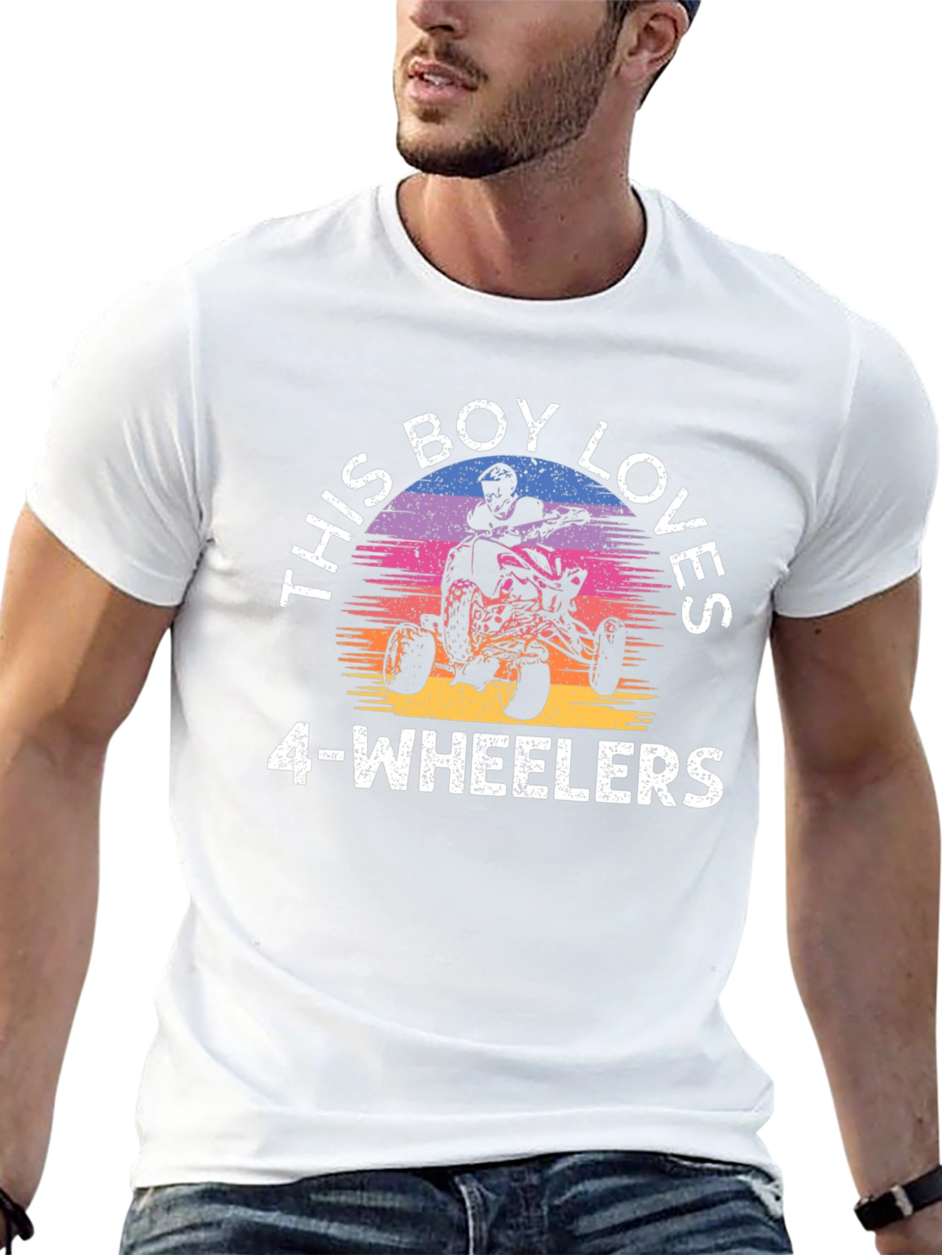Black Boy Loves 4-Wheelers T-Shirt, Black ATV Rider Tee view 13