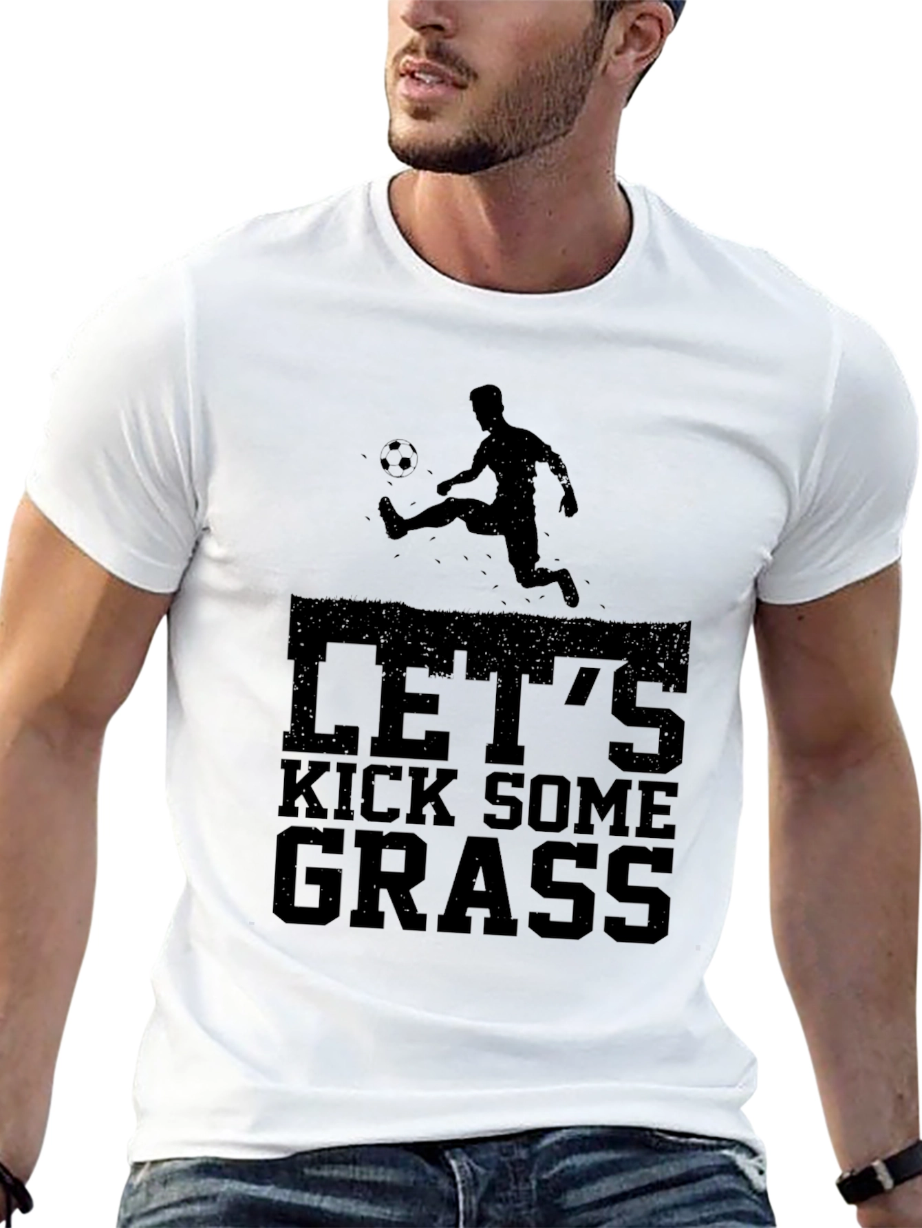 Black Let's Kick Some Grass Graphic Tee view 13