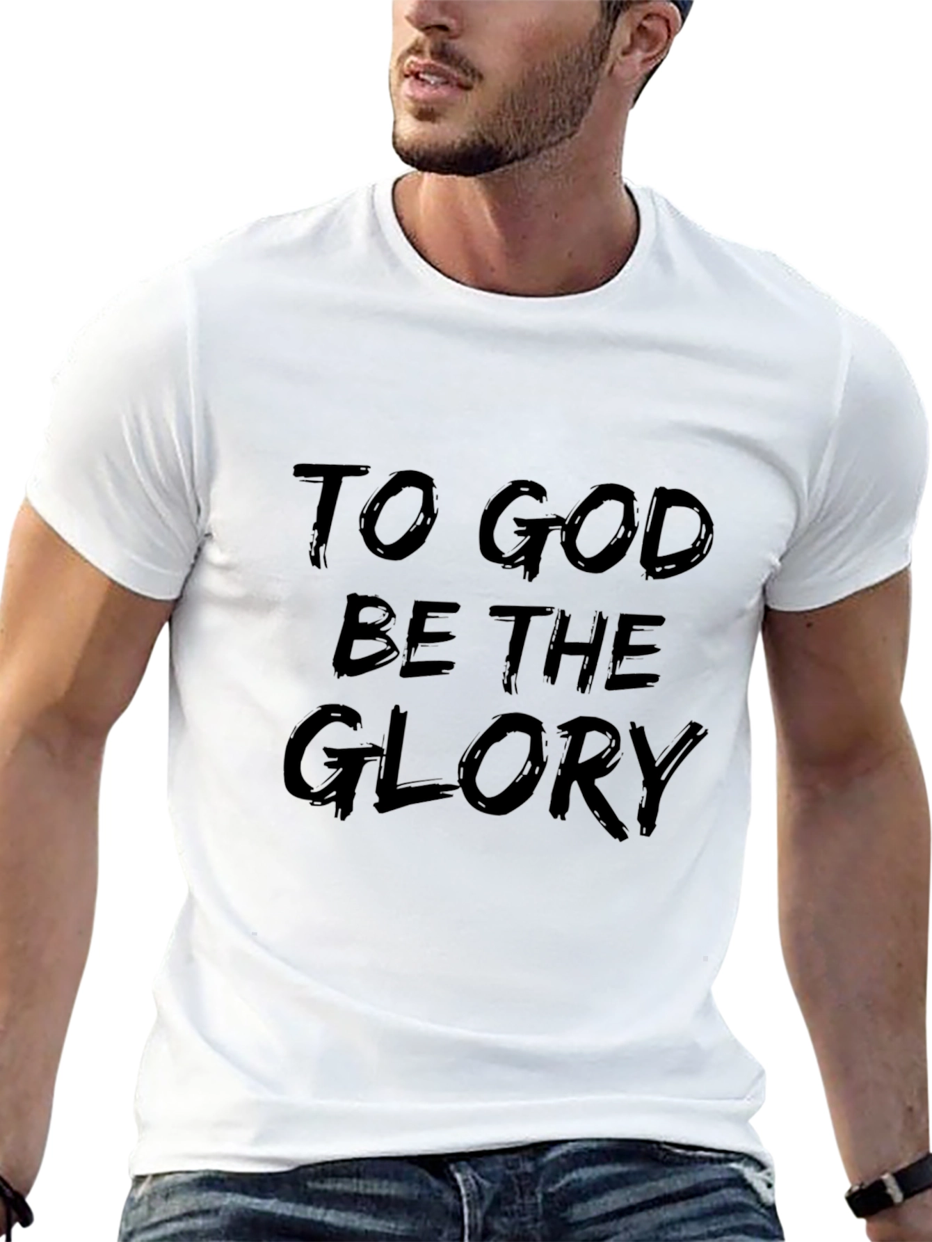 Black To God Be The Glory Graphic Tee - Stylish Christian Apparel view 13