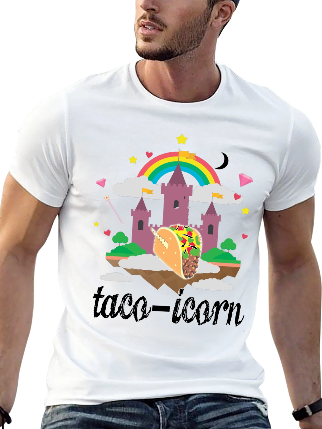 Black Taco-icorn Black Graphic T-Shirt view 13