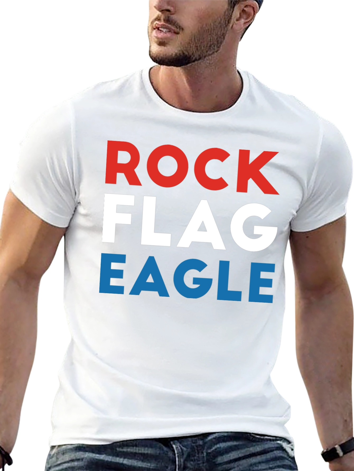 Black Rock Flag Eagle Graphic Tee - Patriotic USA T-Shirt view 13