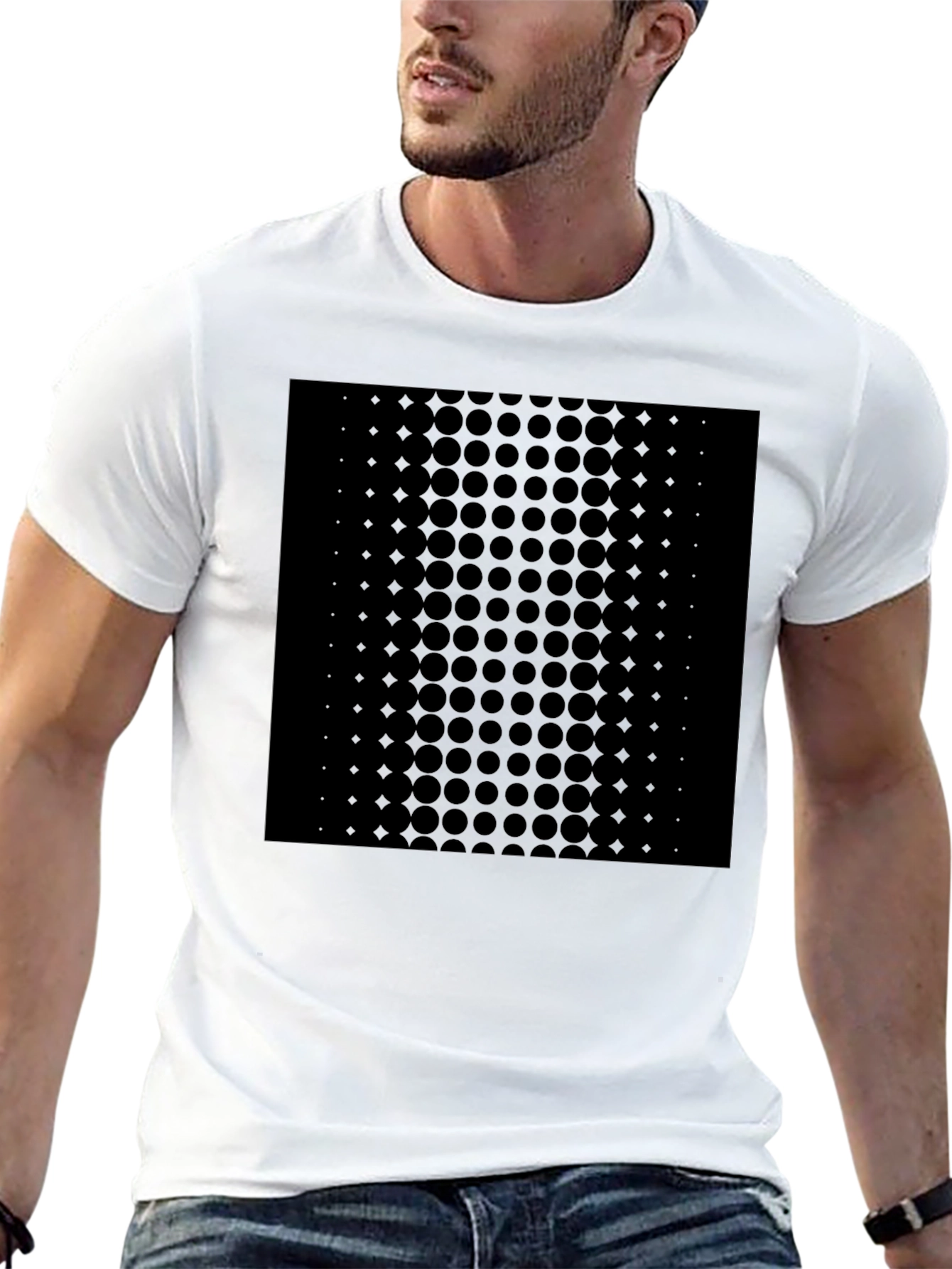 Black Modern Graphic Print Black T-Shirt view 13