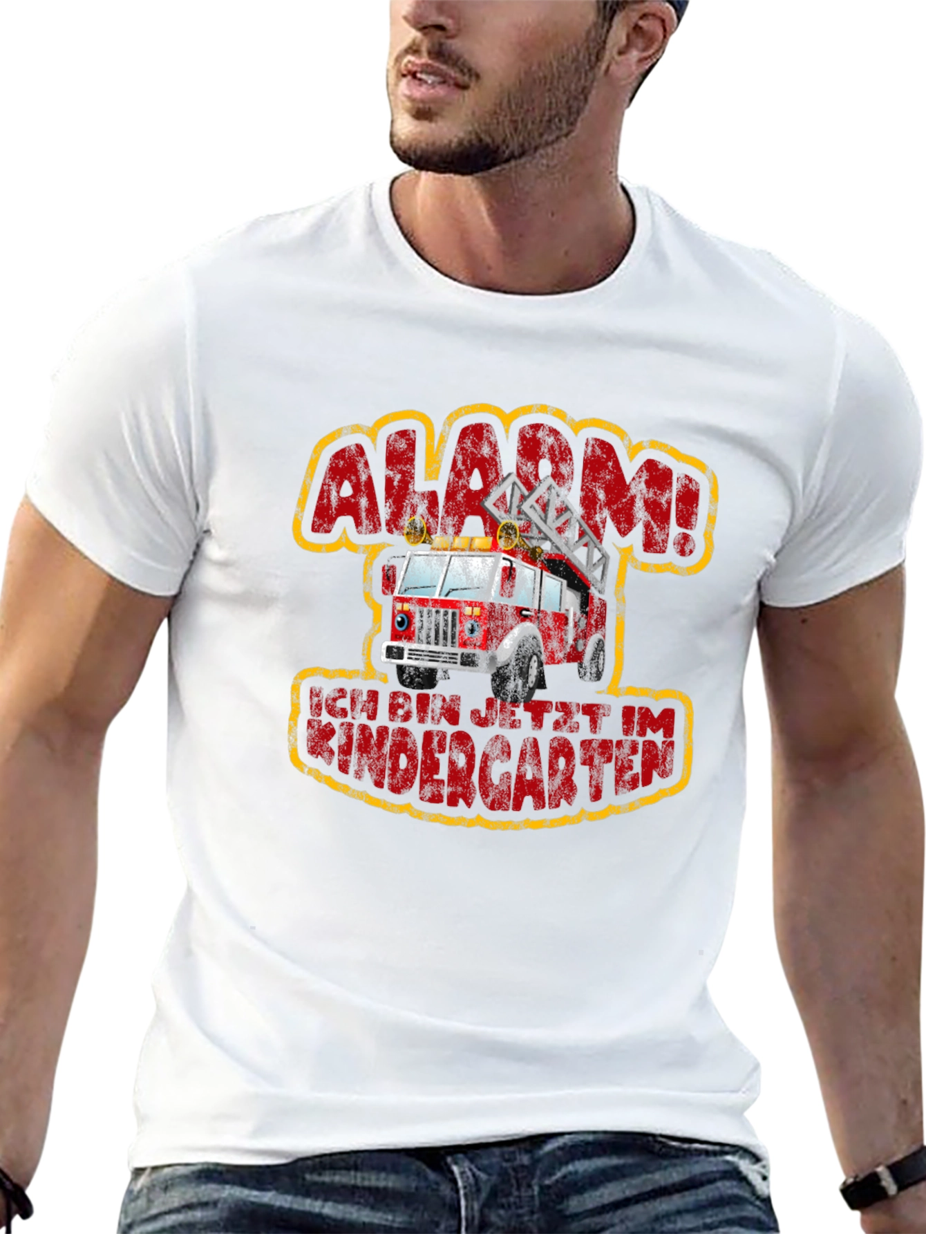 Black Alarm! I'm in Kindergarten! T-Shirt - Firetruck Design view 13