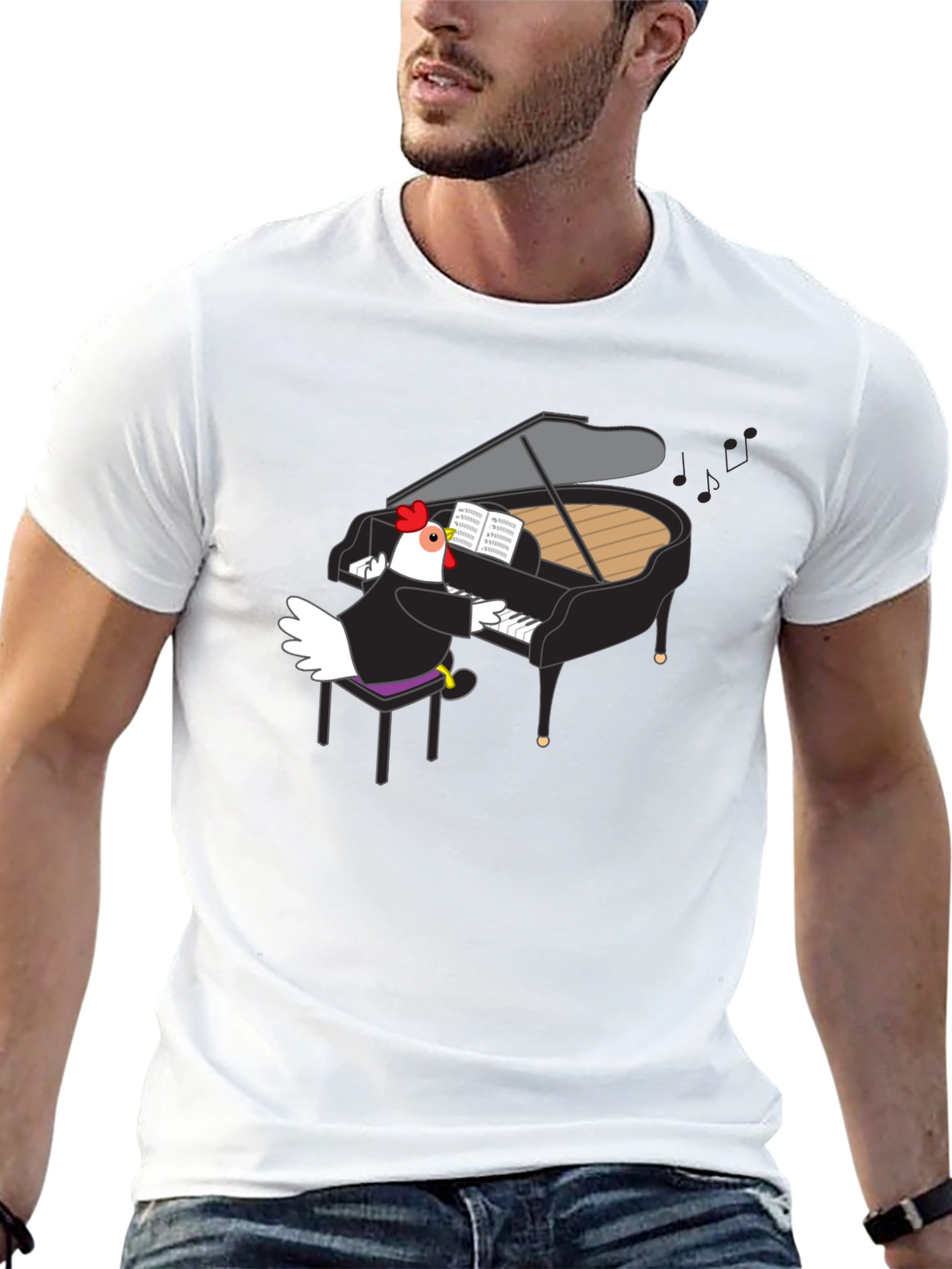Black Chicken Pianist Graphic Tee view 13