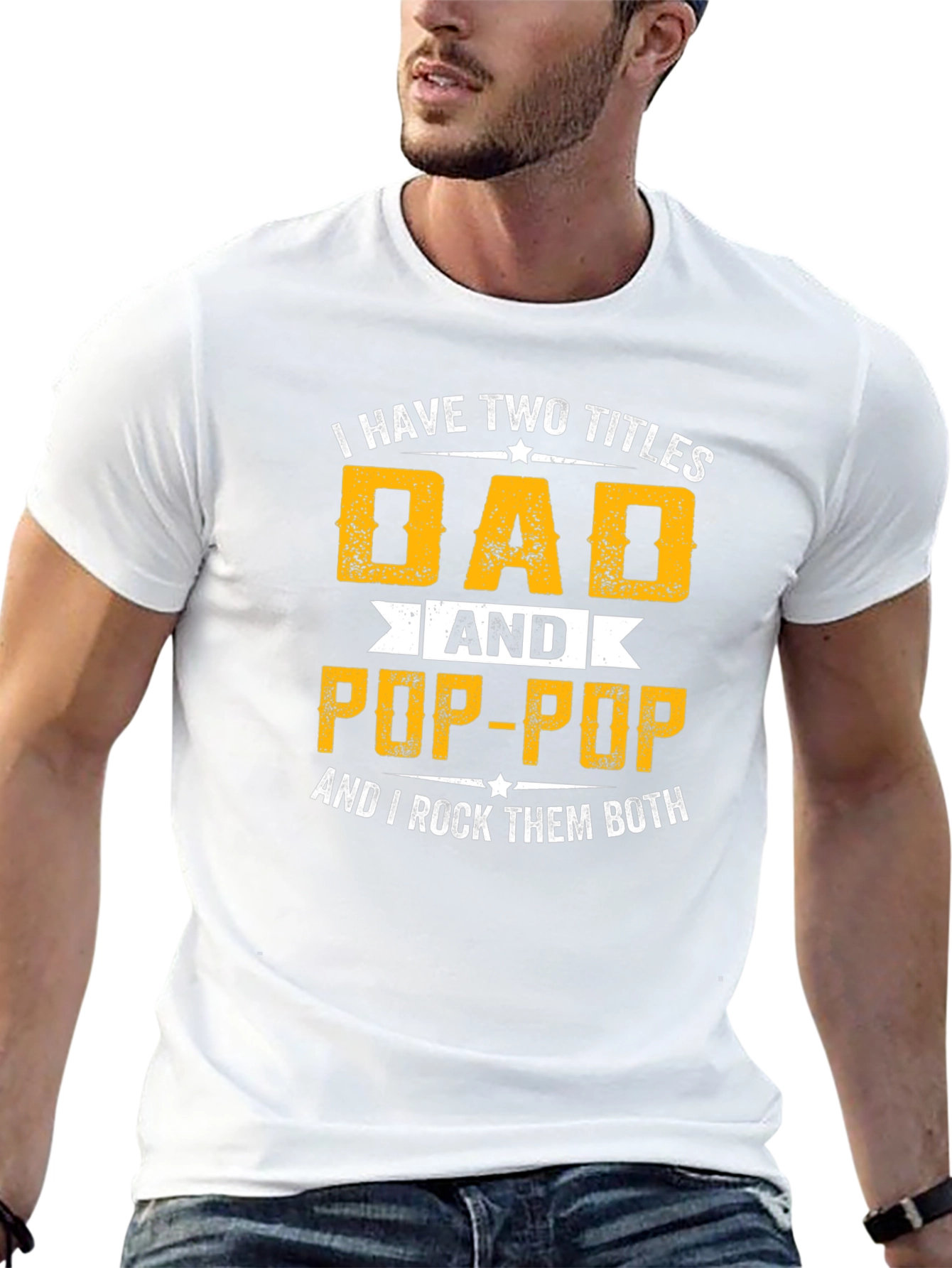 Black Dad & Pop-Pop T-Shirt - I Rock Them Both view 13