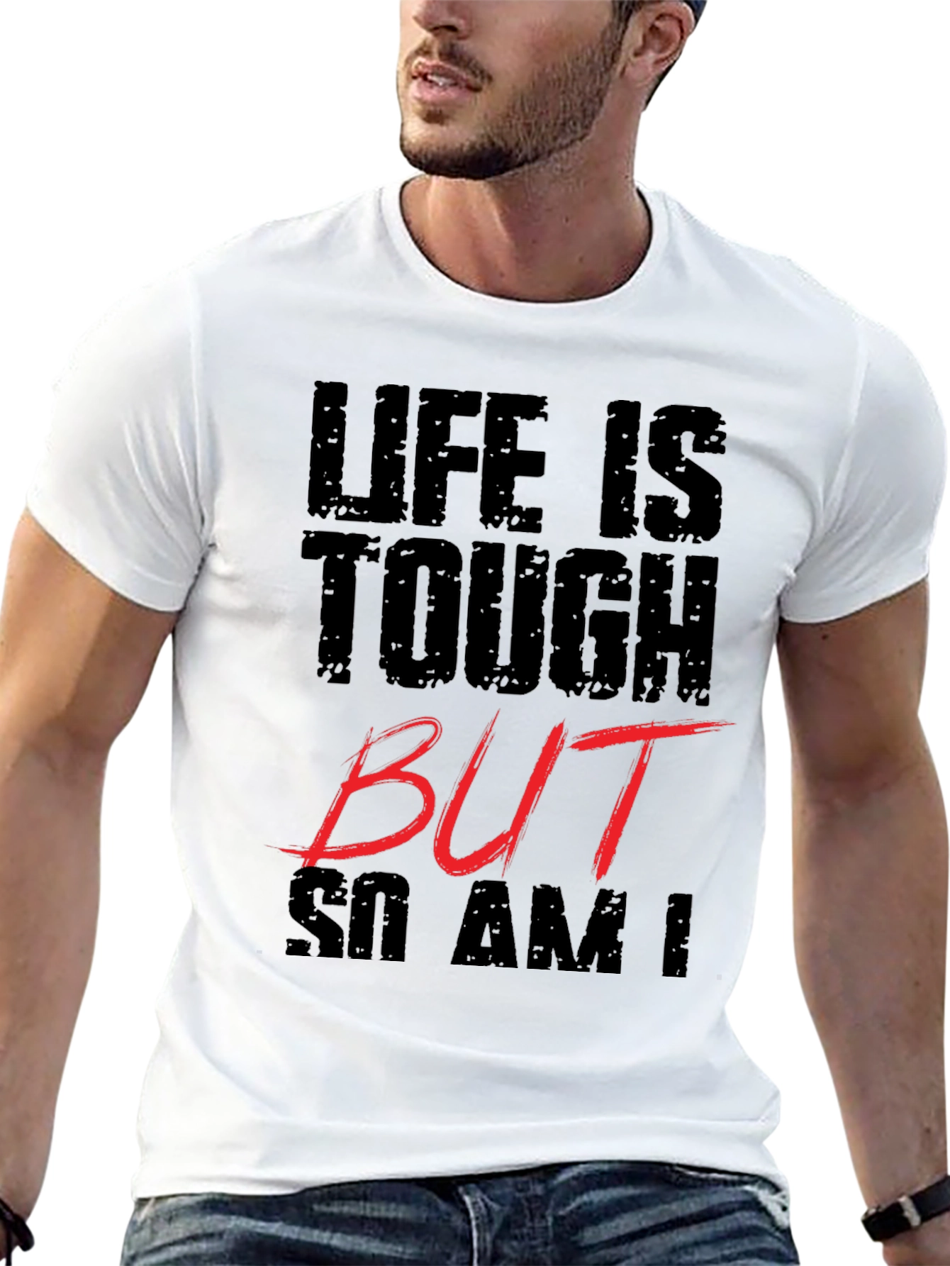 Black Life Is Tough Graphic T-Shirt view 13