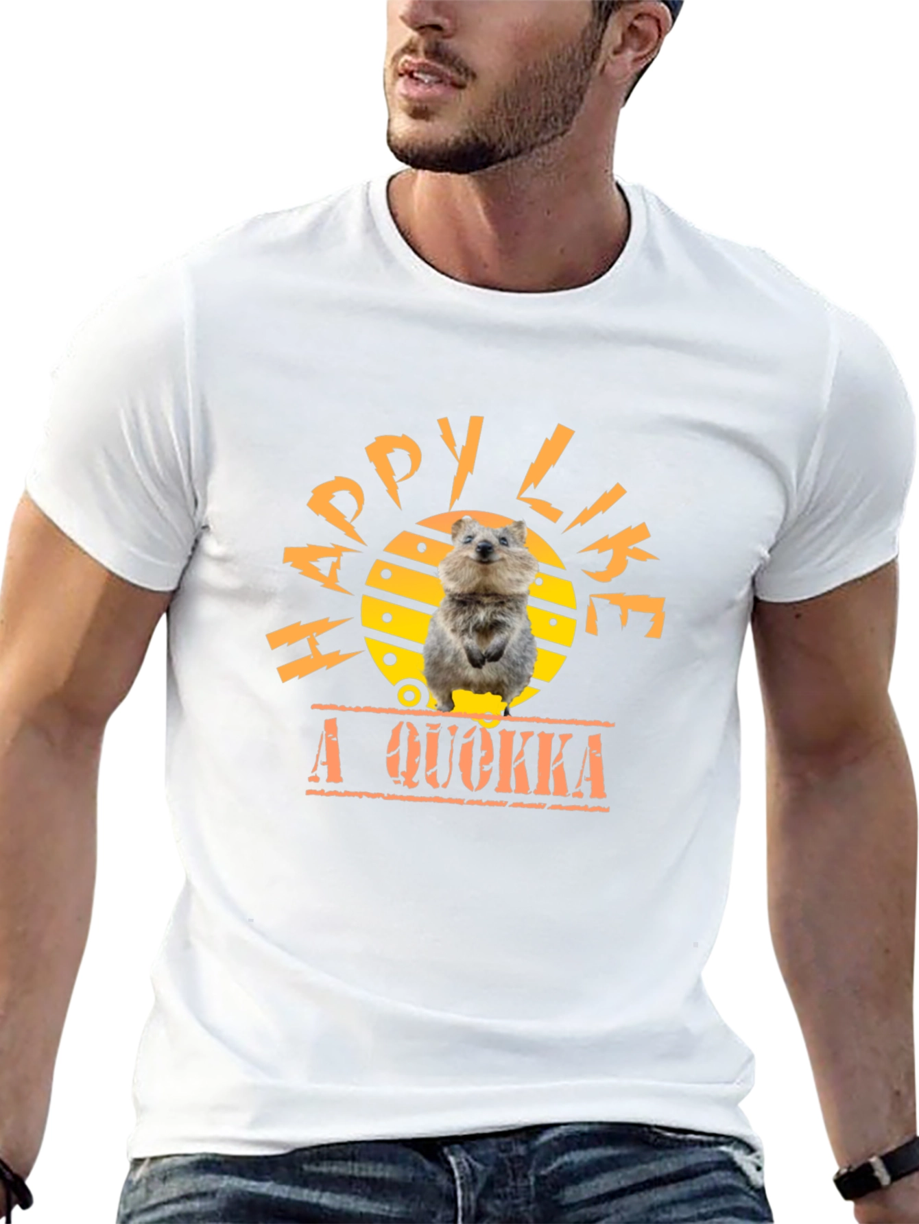 Black Happy Like a Quokka Graphic Tee view 13