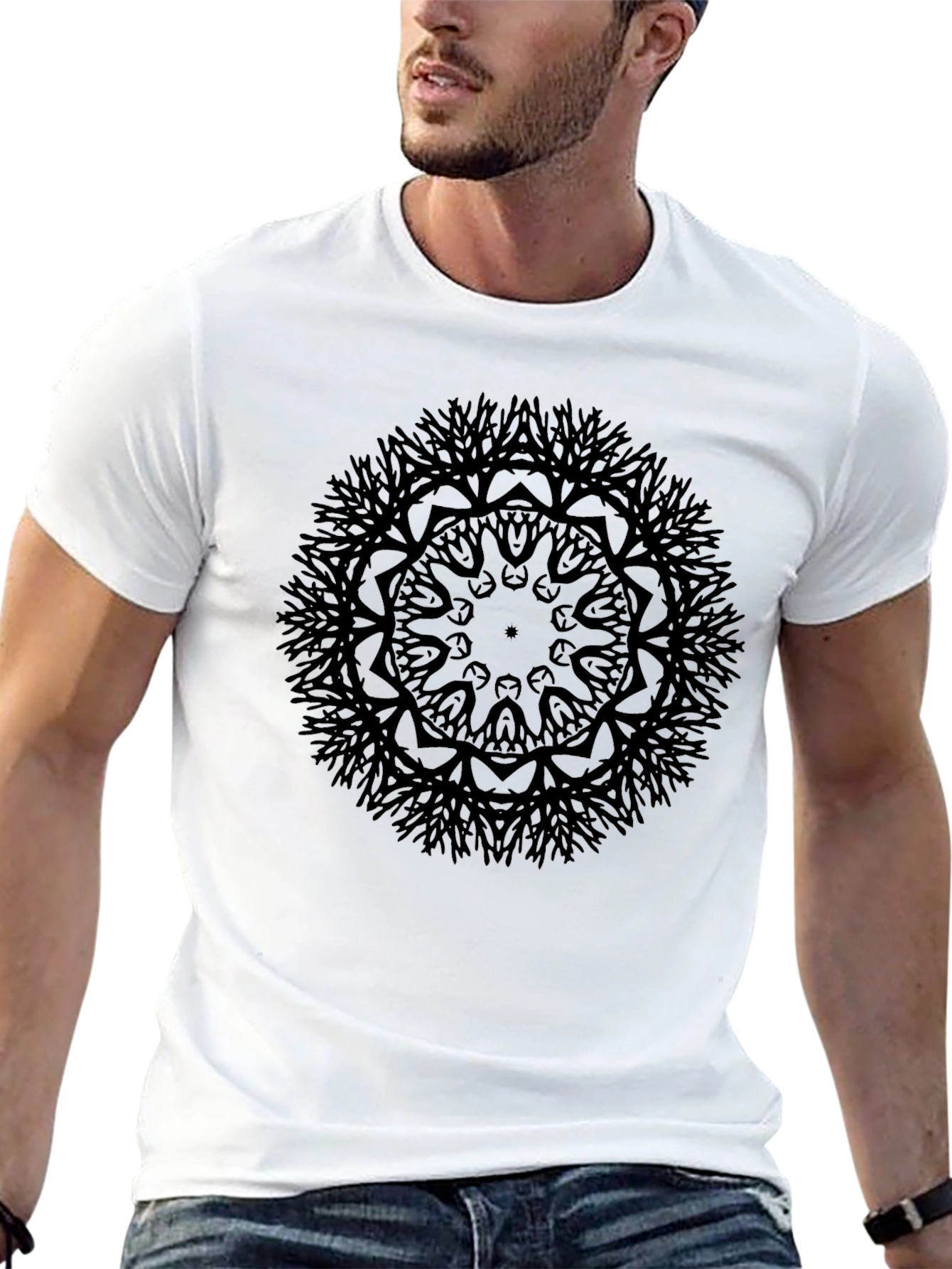 Black Black Mandala Graphic T-Shirt view 13