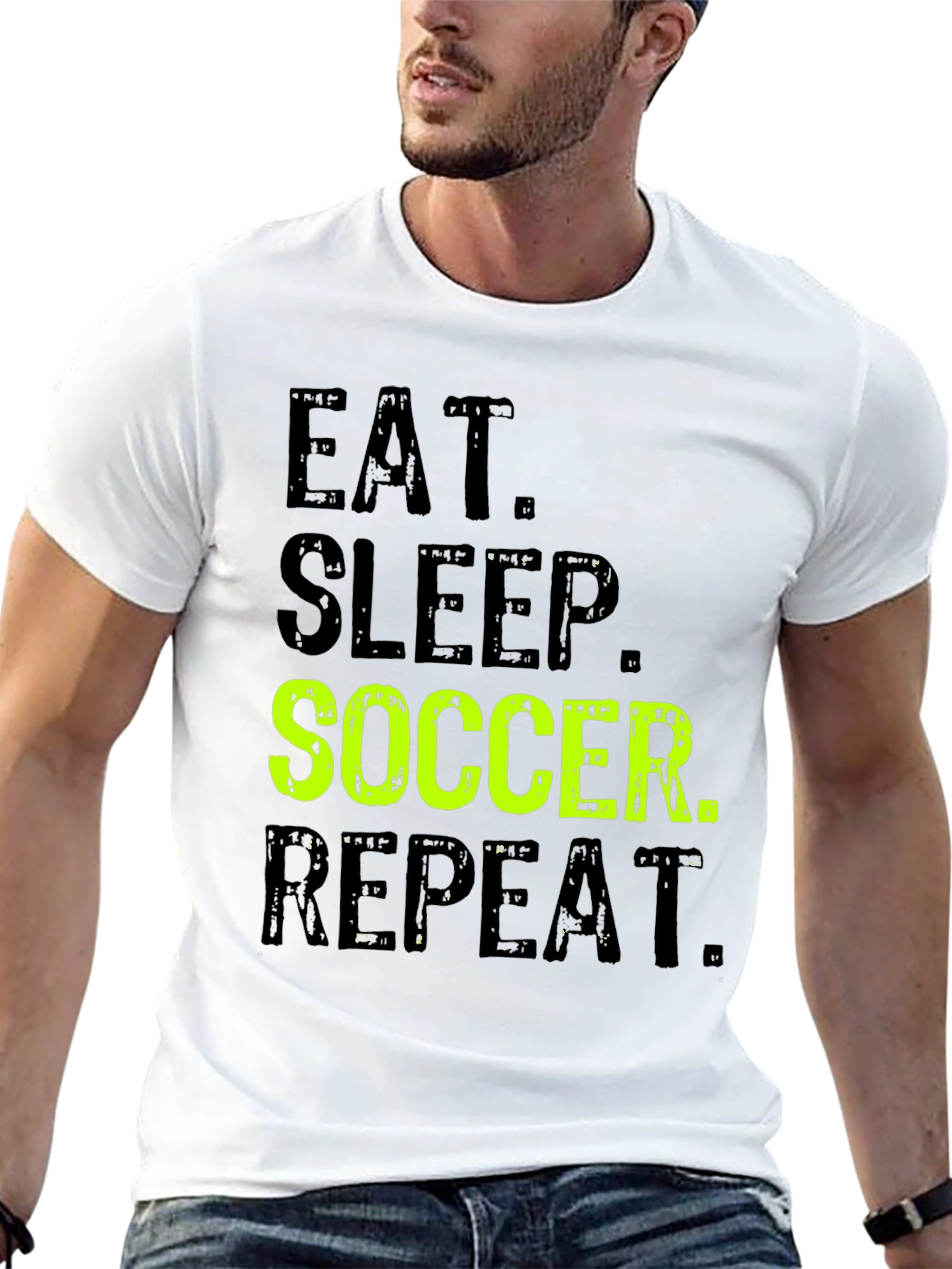 Black Eat Sleep Soccer Repeat Graphic T-Shirt view 13
