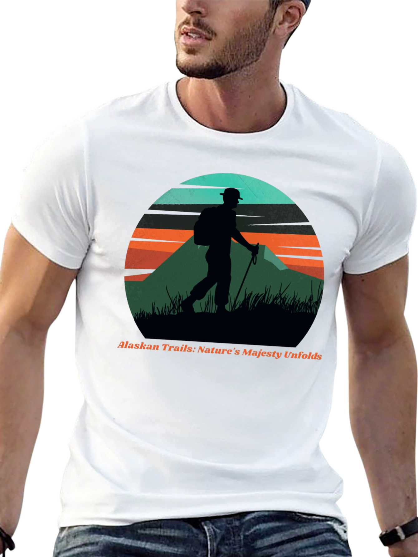 Black Alaskan Trails Graphic Tee - Nature Hiker T-Shirt view 13