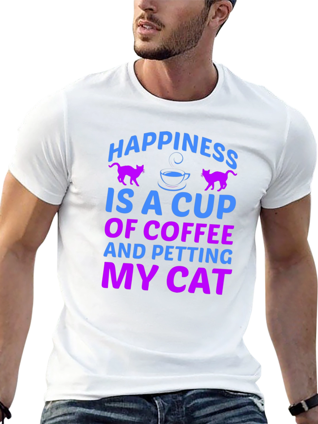 Black Happiness is Coffee & Cats T-Shirt view 13