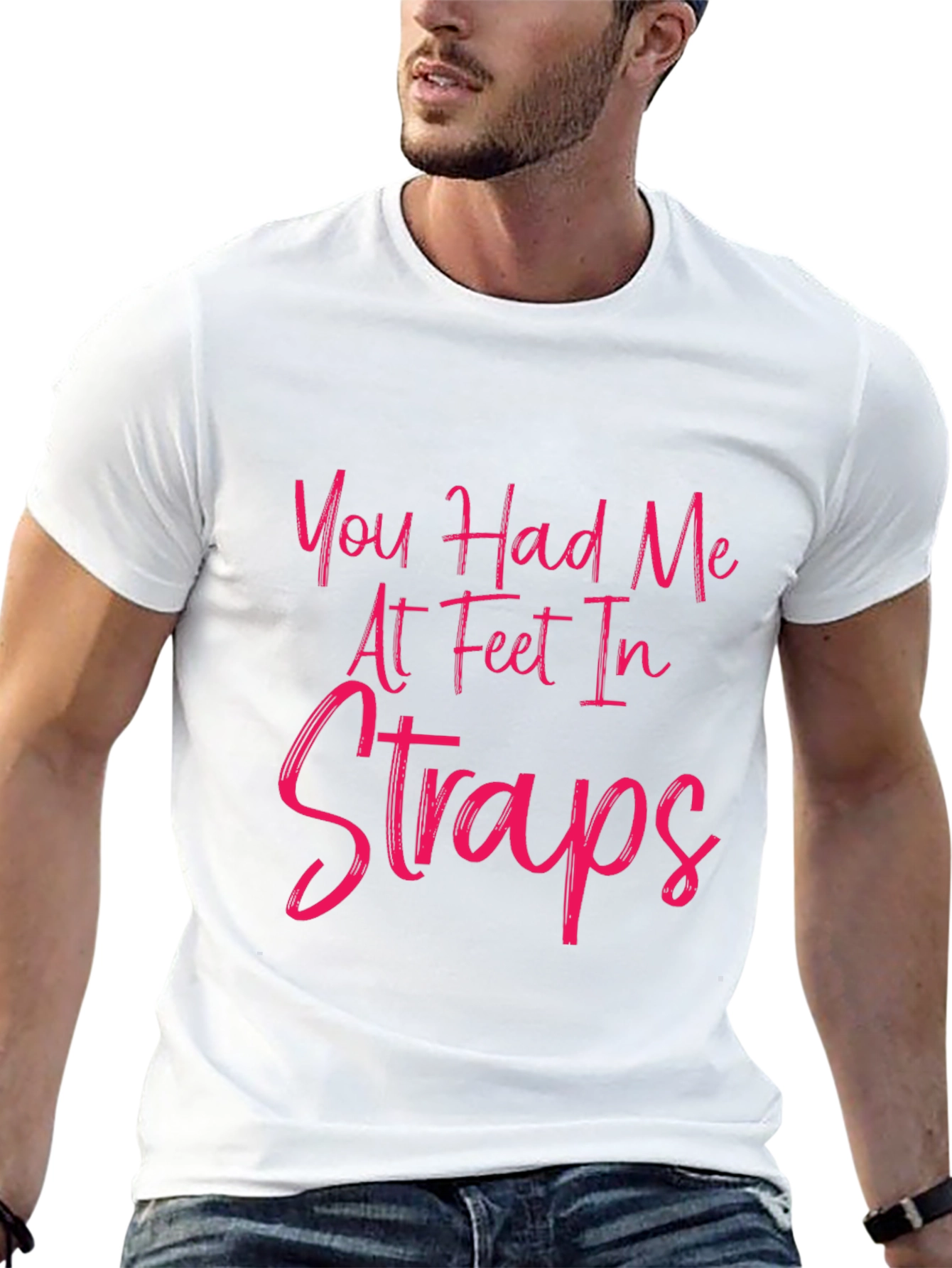 Black You Had Me At Feet In Straps T-Shirt view 13