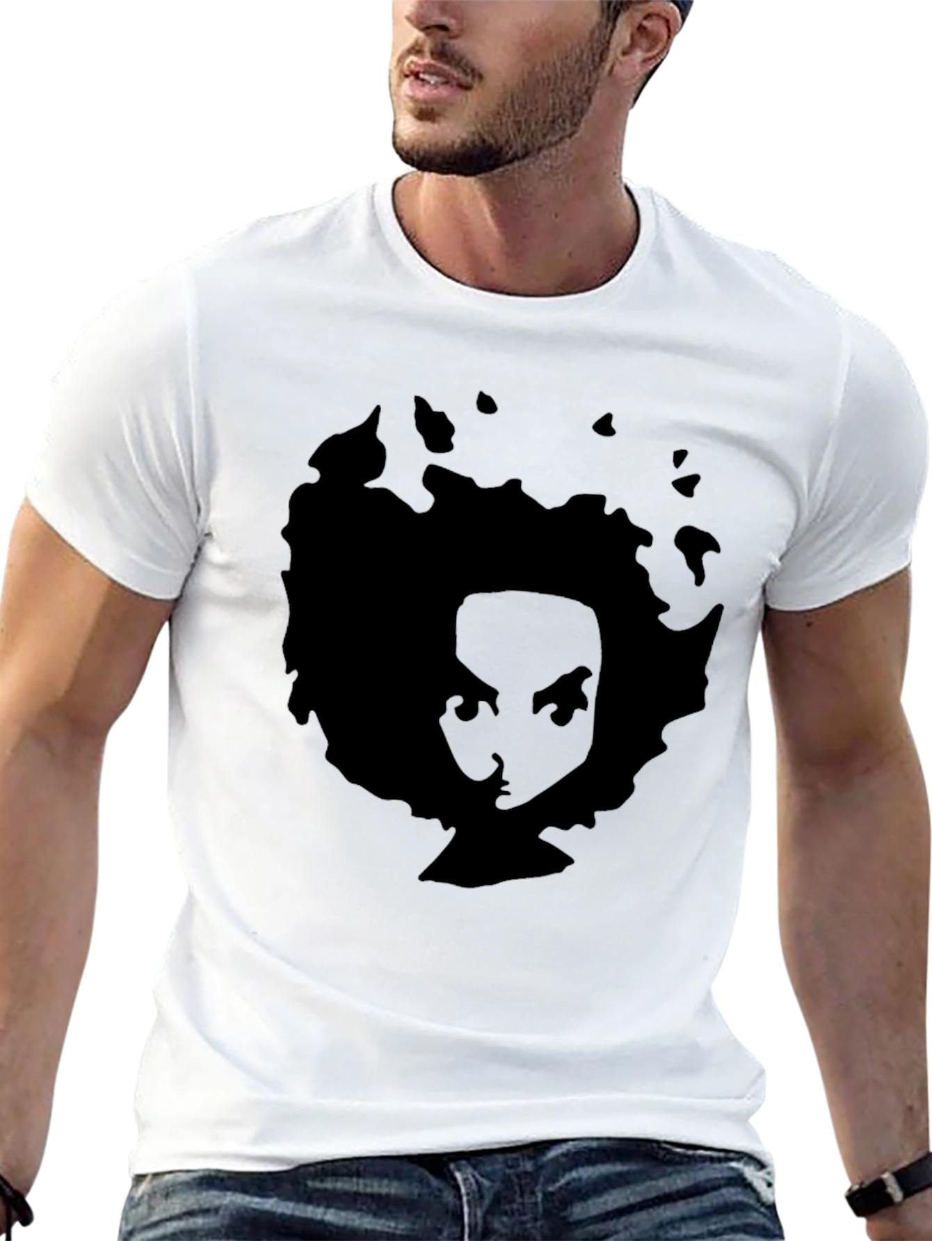 Black Afro Silhouette Graphic T-Shirt view 13