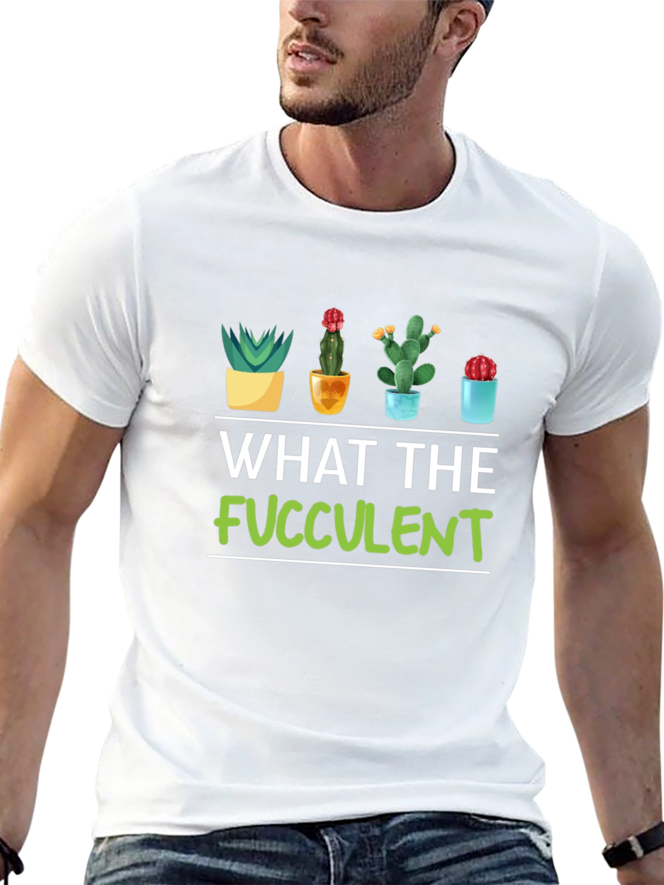 Black What the Fucculent T-Shirt - Funny Plant Lover Tee view 13