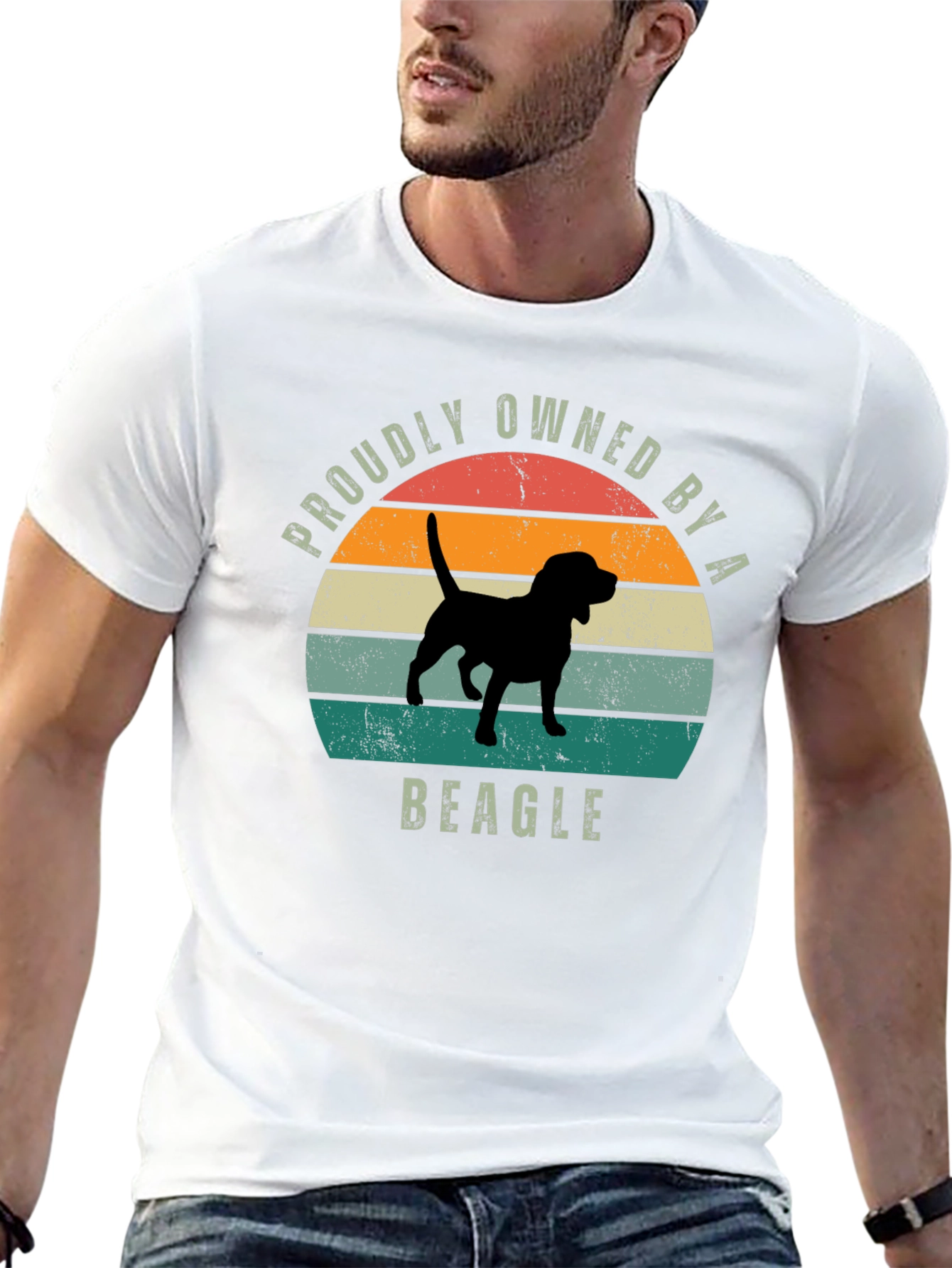 Black Proudly Owned by a Beagle T-Shirt view 13