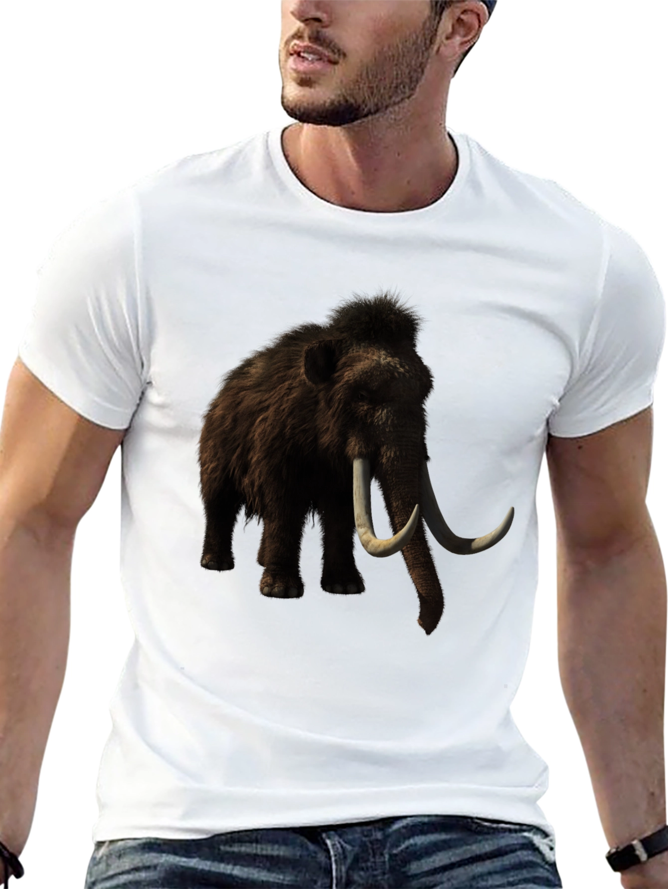 Black Mammoth Graphic T-Shirt - Black, Unique Design view 13
