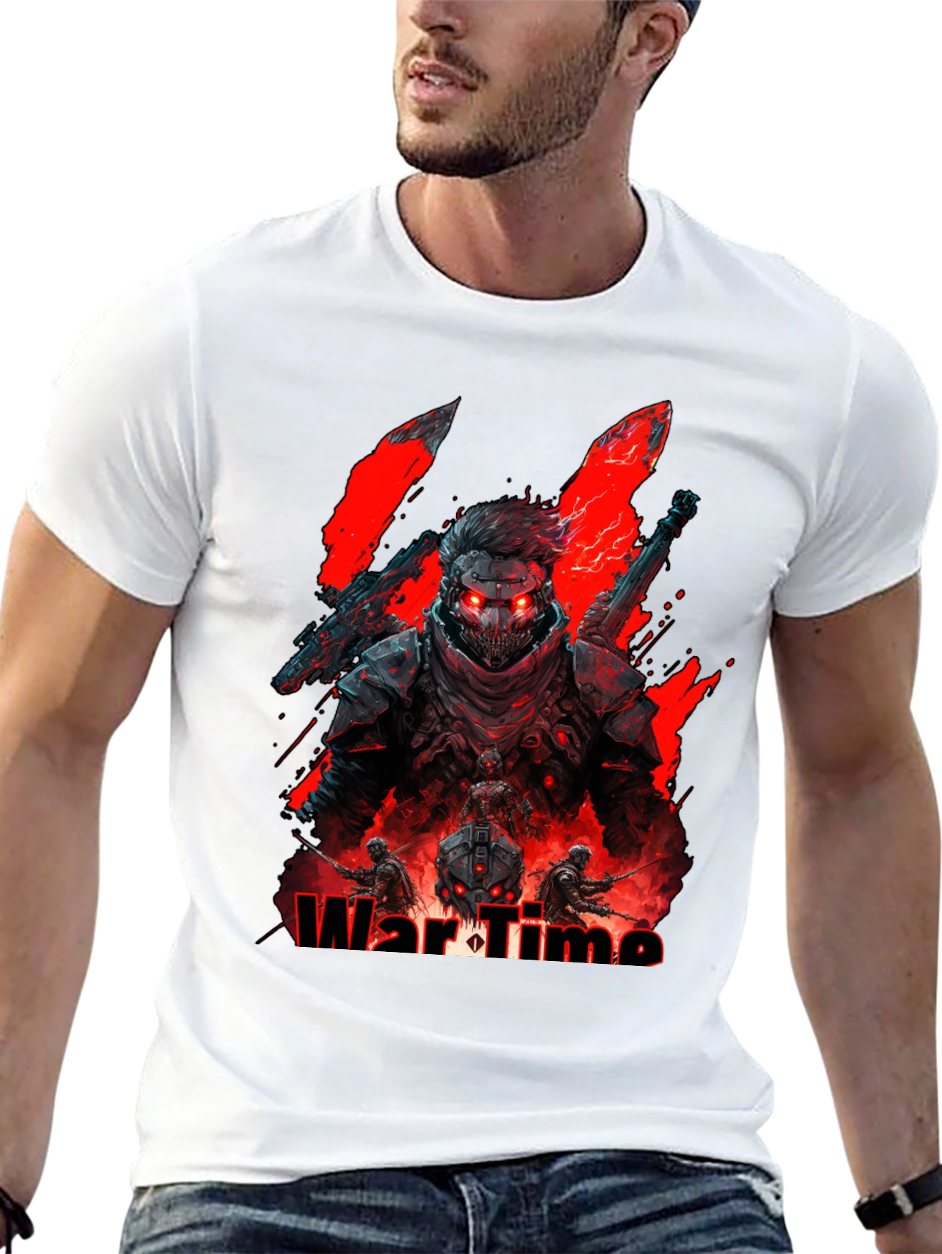 Black War Time Graphic Tee - Gamer Style view 13