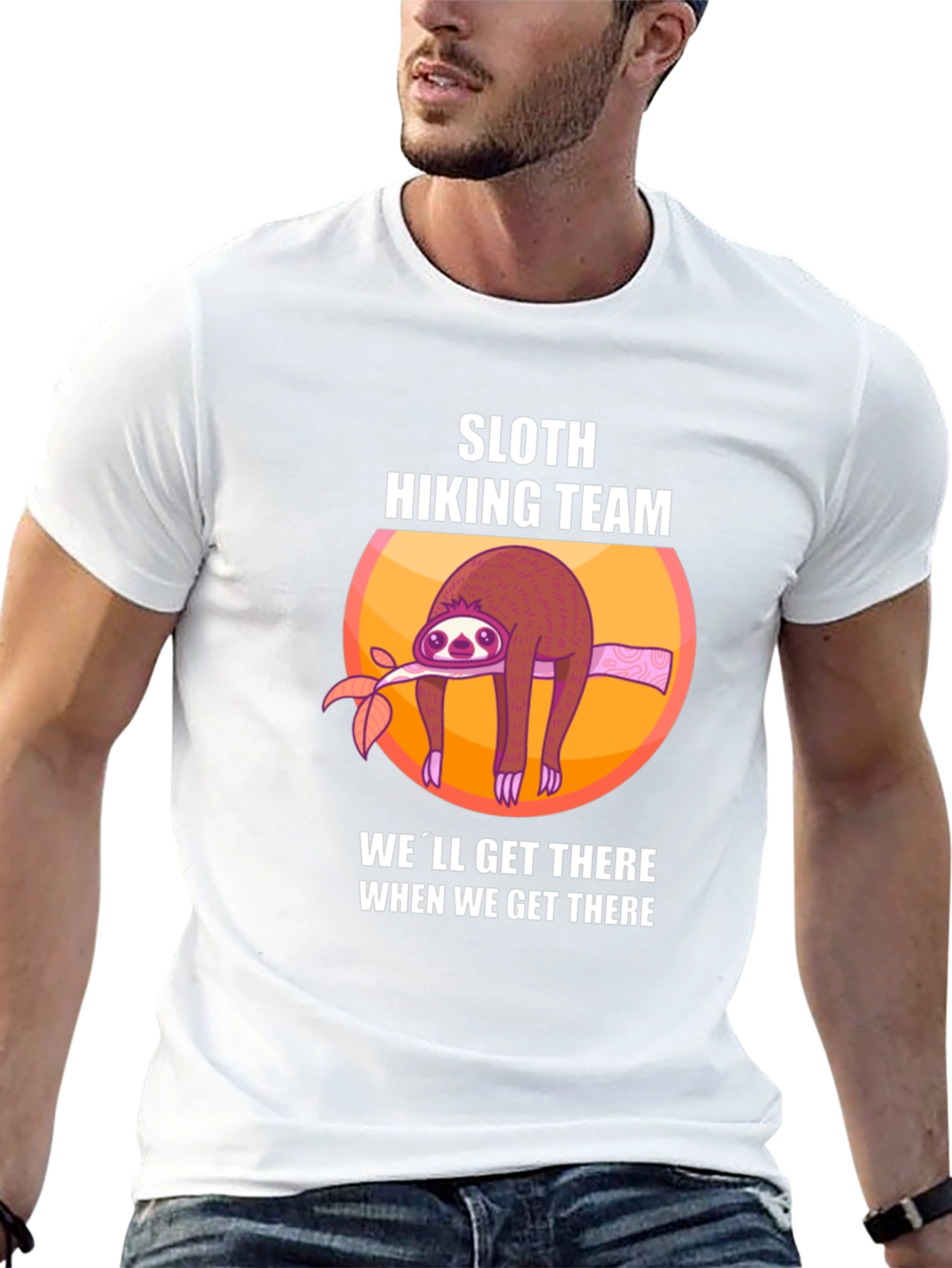 Black Sloth Hiking Team Graphic T-Shirt - Lazy Hiker Tee view 13