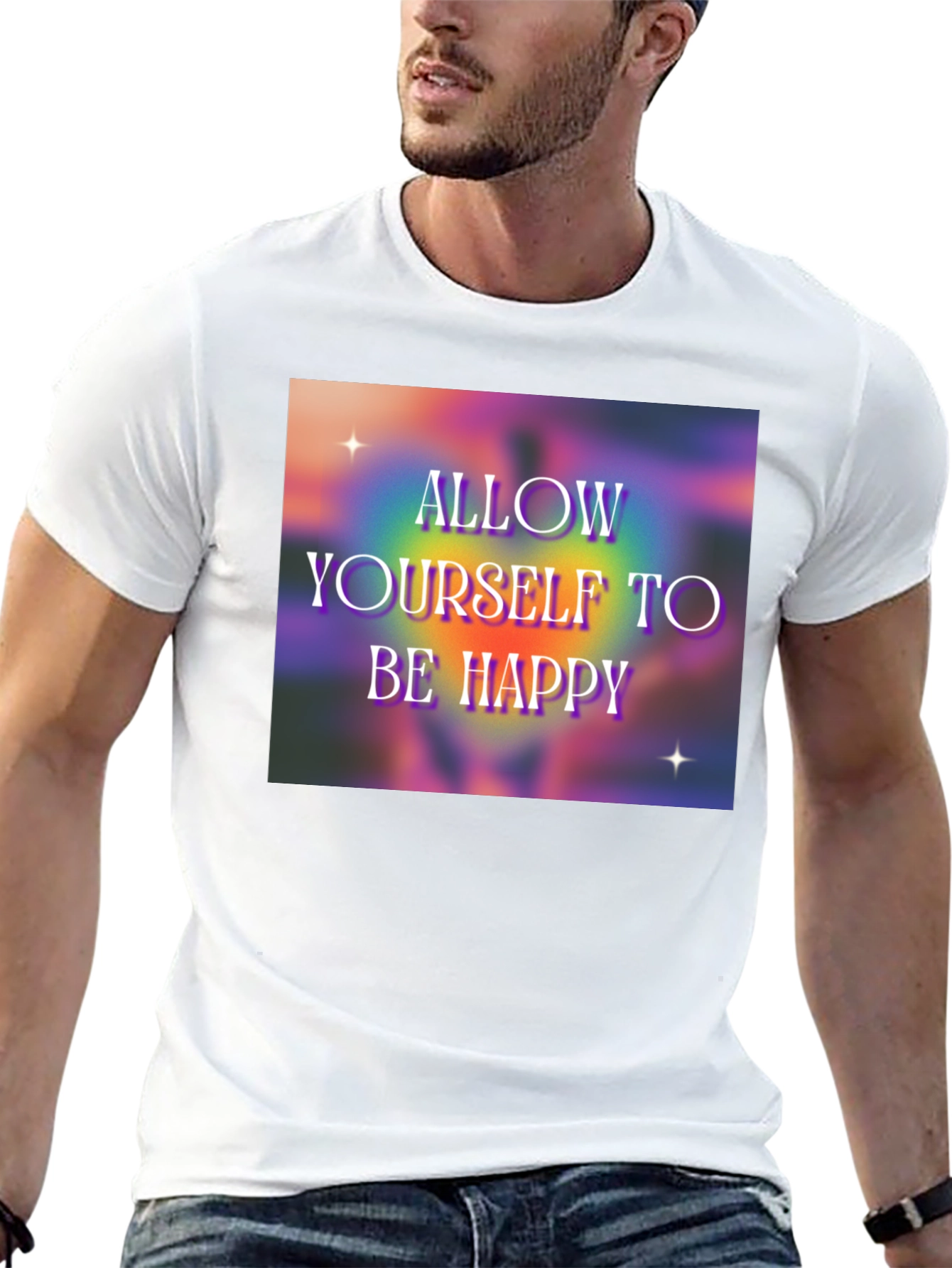 Black Allow Yourself to Be Happy Graphic T-Shirt view 13