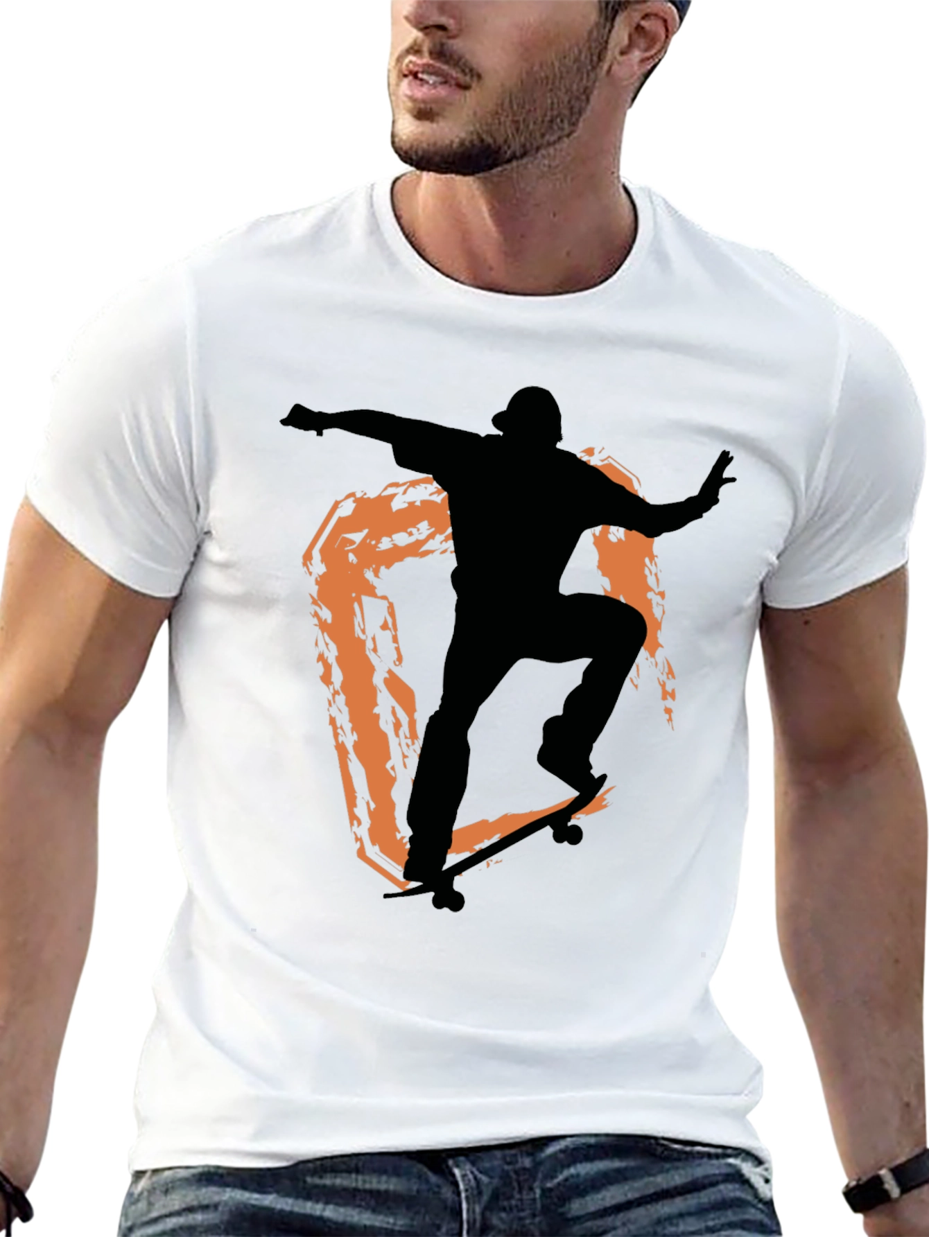 Black Skateboarder Graphic Tee - Stylish Black Cotton Shirt view 13