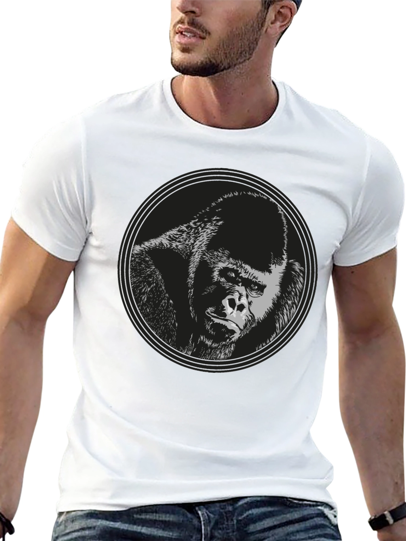 Black Gorilla Graphic Black T-Shirt view 13