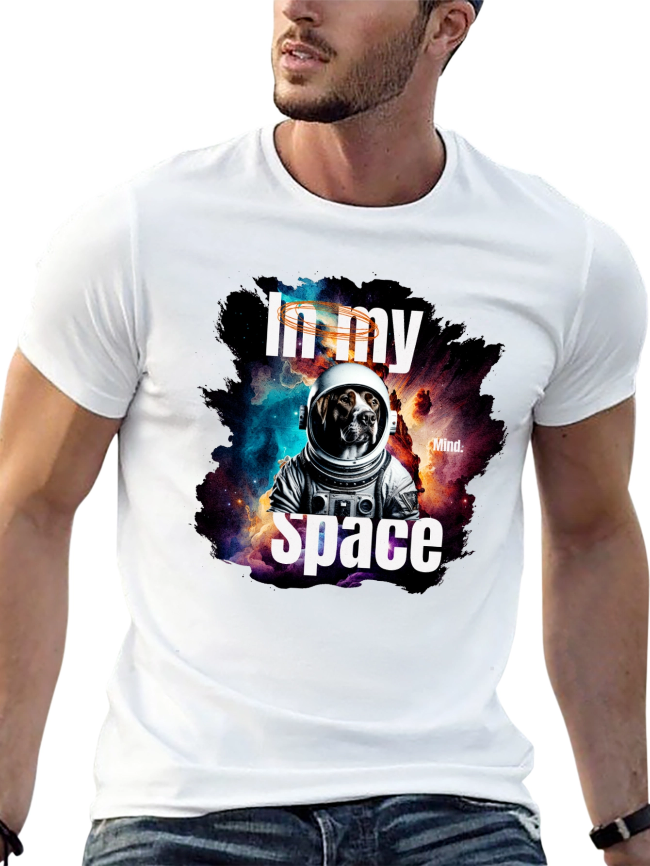 Black In My Space Dog Astronaut Graphic Tee view 13