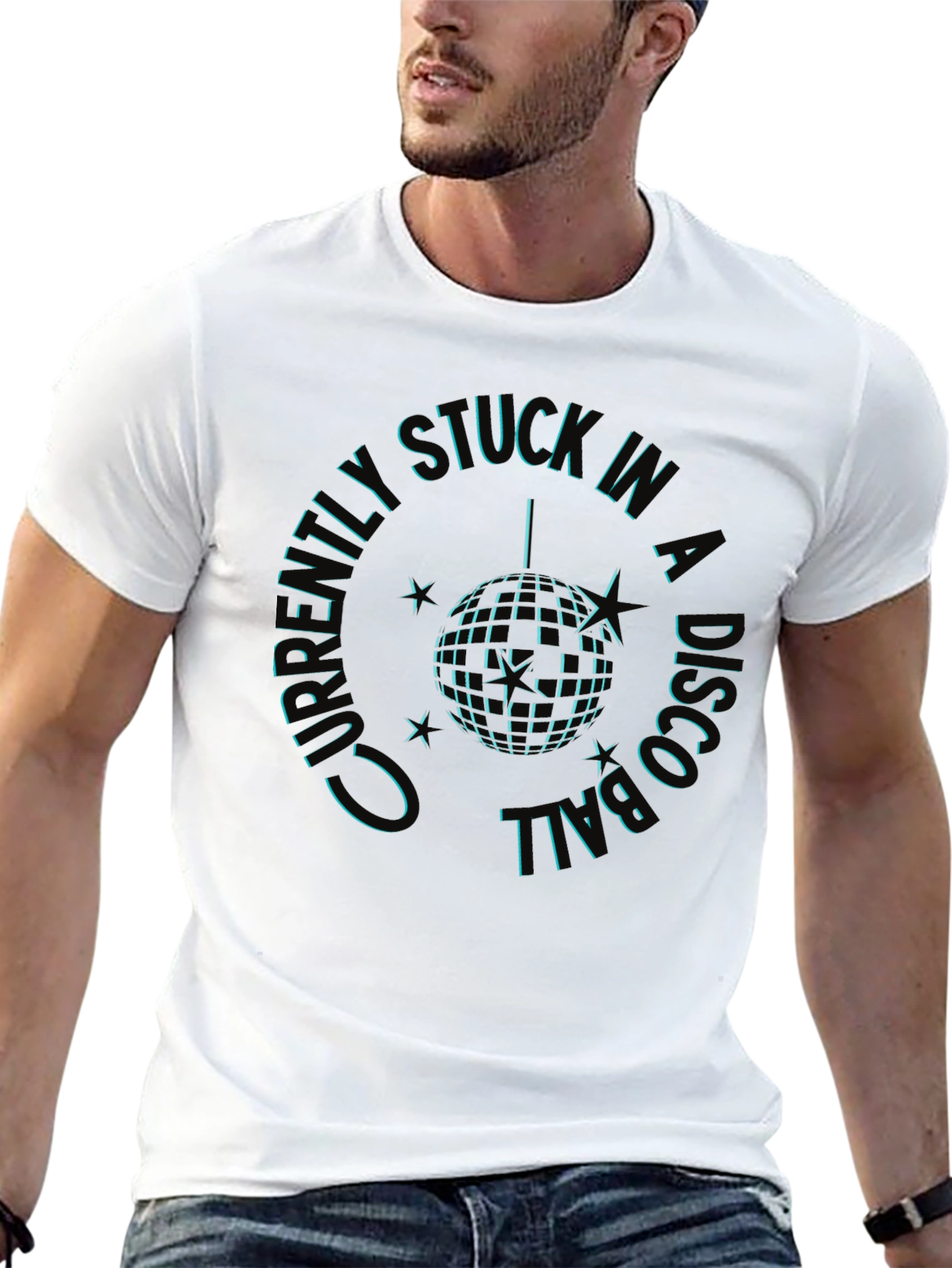 Black Disco Ball Graphic T-Shirt view 13