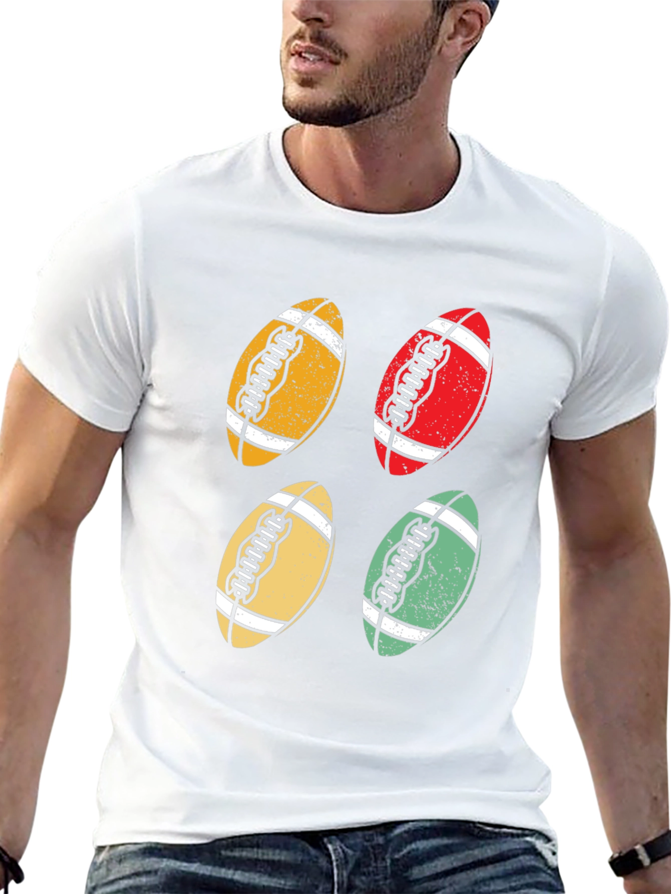 Black Retro Football Graphic Tee - Casual Style view 13